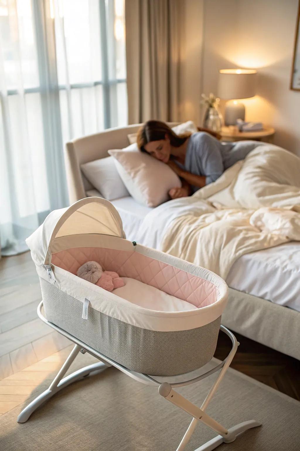 A snug cradle providing a nurturing sleep space.
