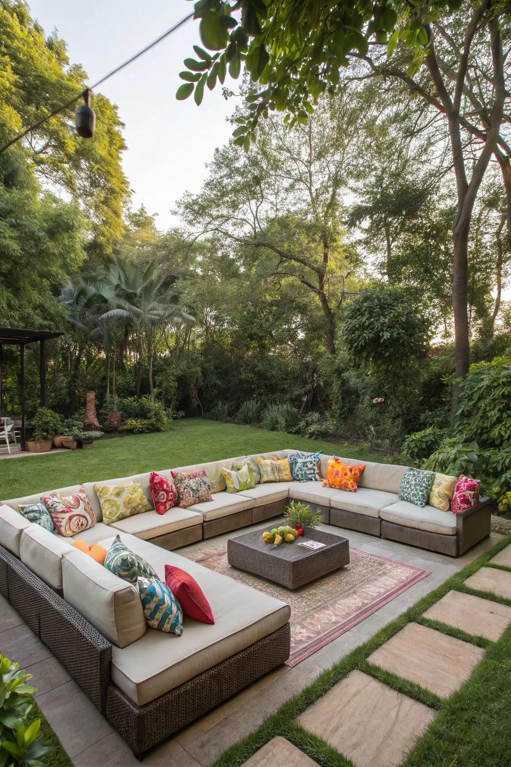 A modular seating is optimal for large hangouts.