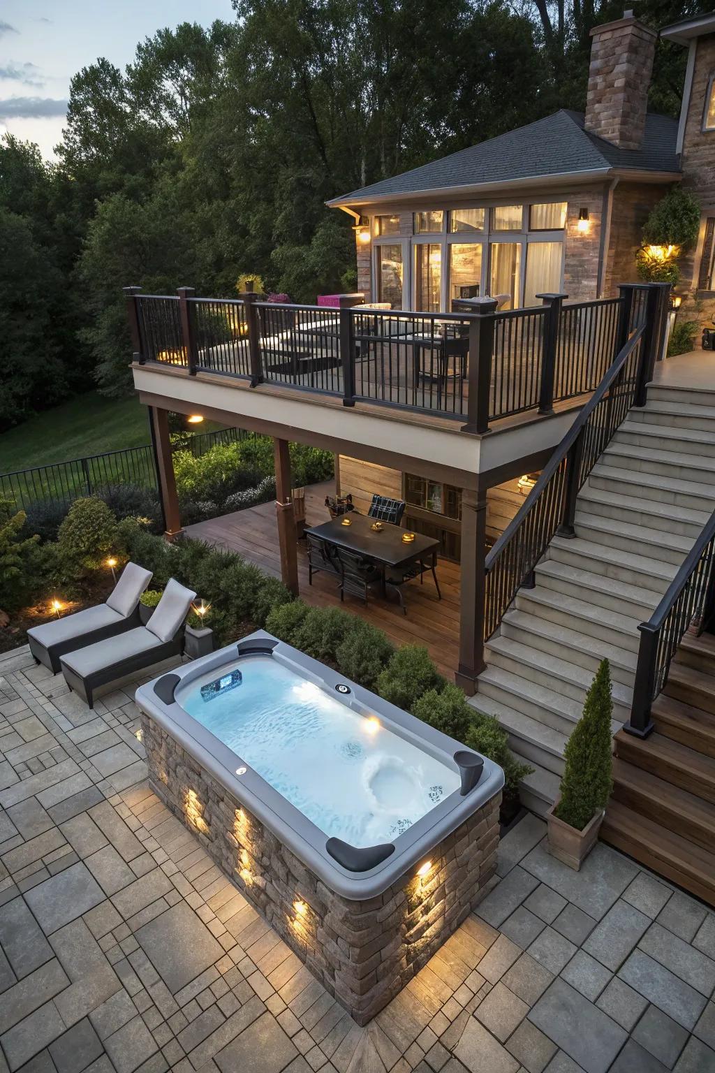 Multi-tiered patios give practical and stylish benefits for your patio.