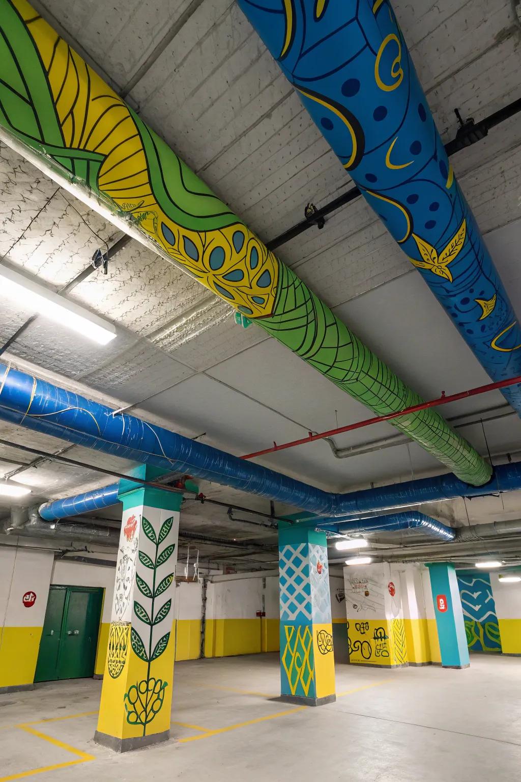 Transform ductwork into a standout feature with clever use of paint.