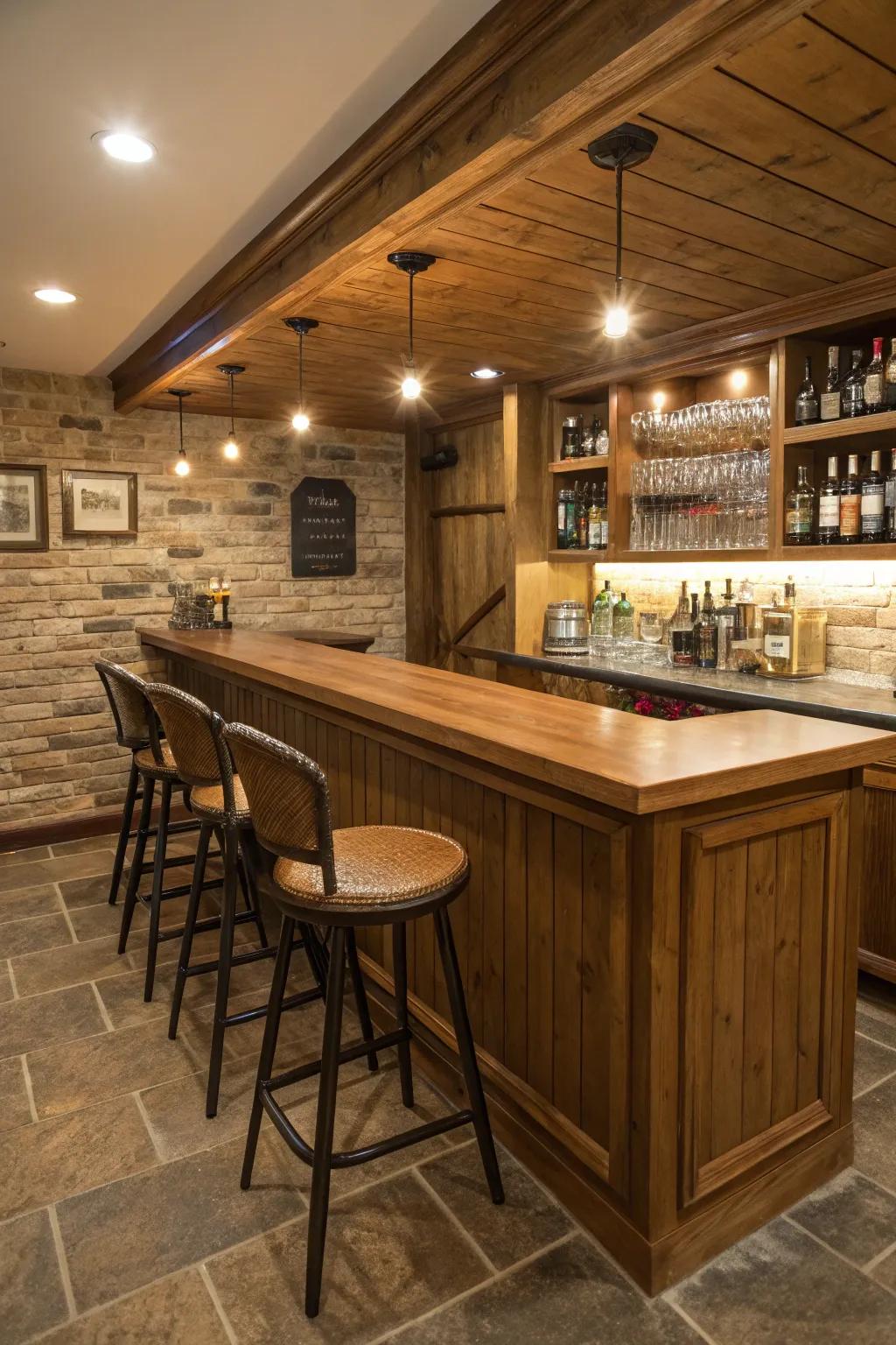 Party with sophistication with your own cellar bar.
