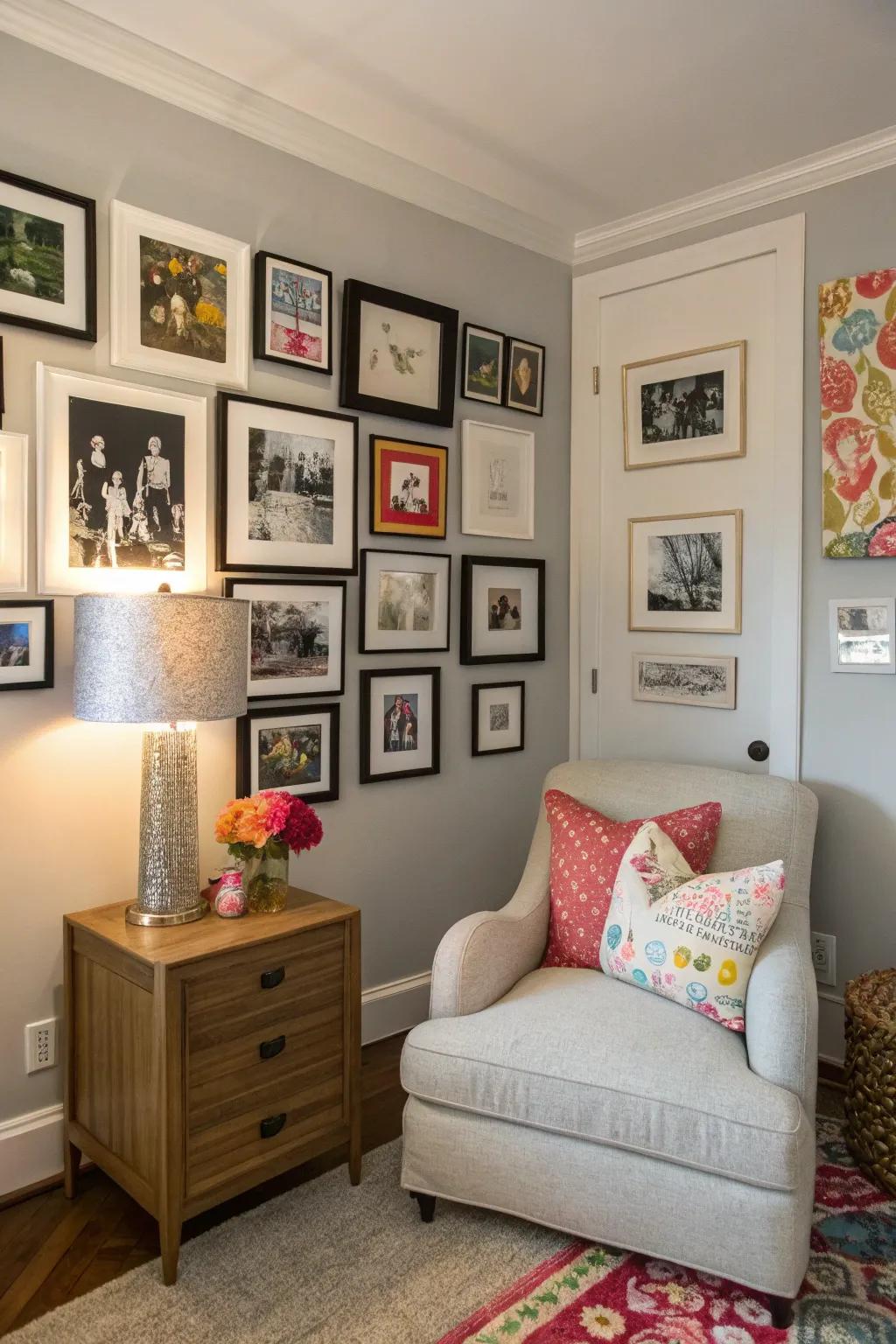 A gallery-style exhibition infuses character and elegance into any spot.