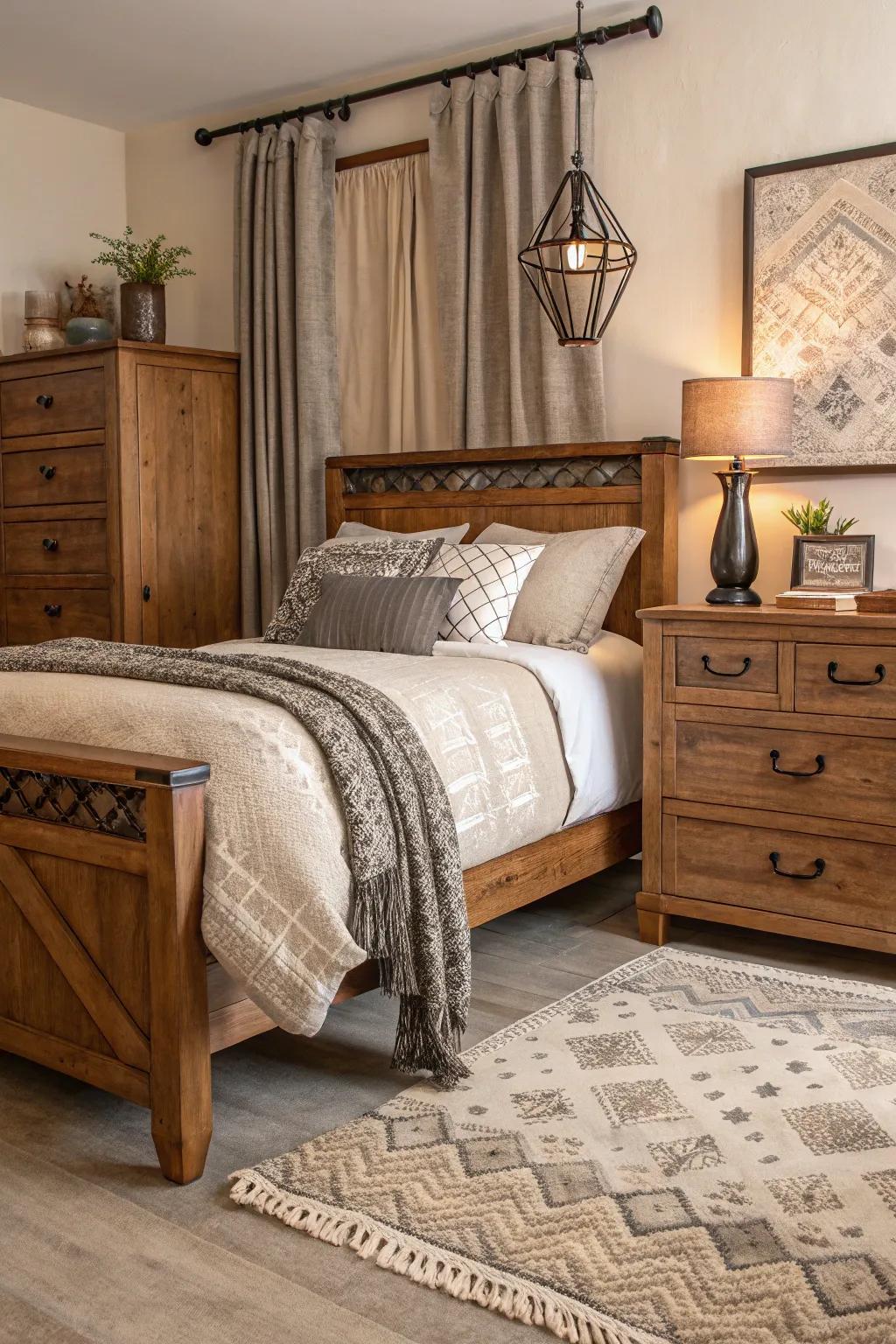 Layered textures add depth and interest to any bedroom design.