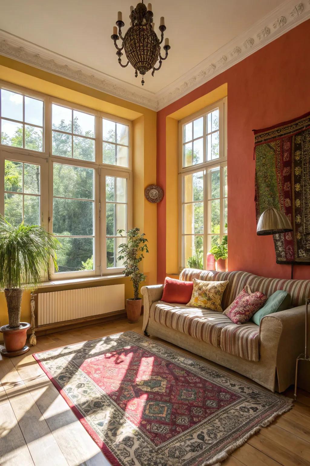 Natural light changes wall colors beautifully