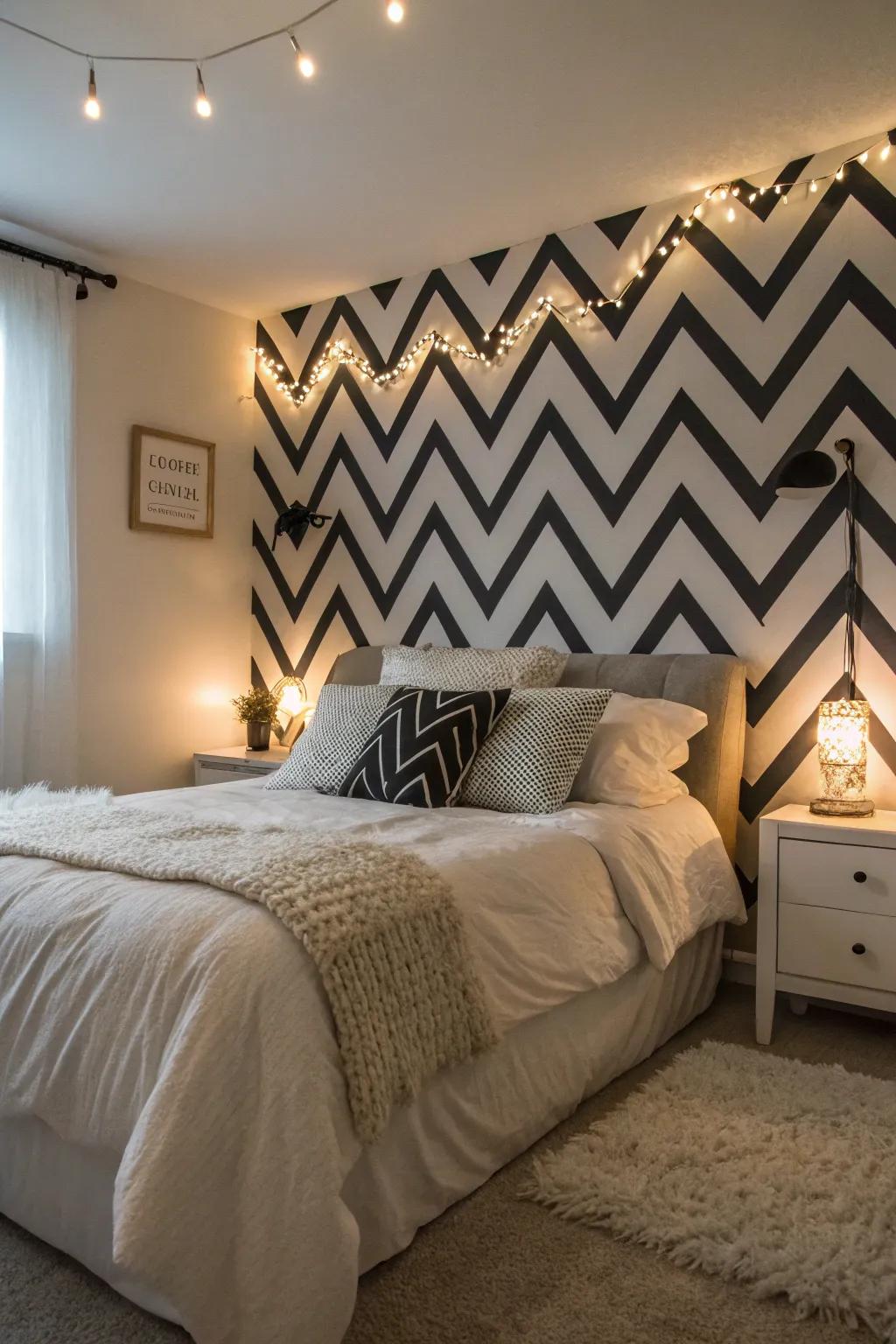 A zigzag design infuses a hint of elegance and style.