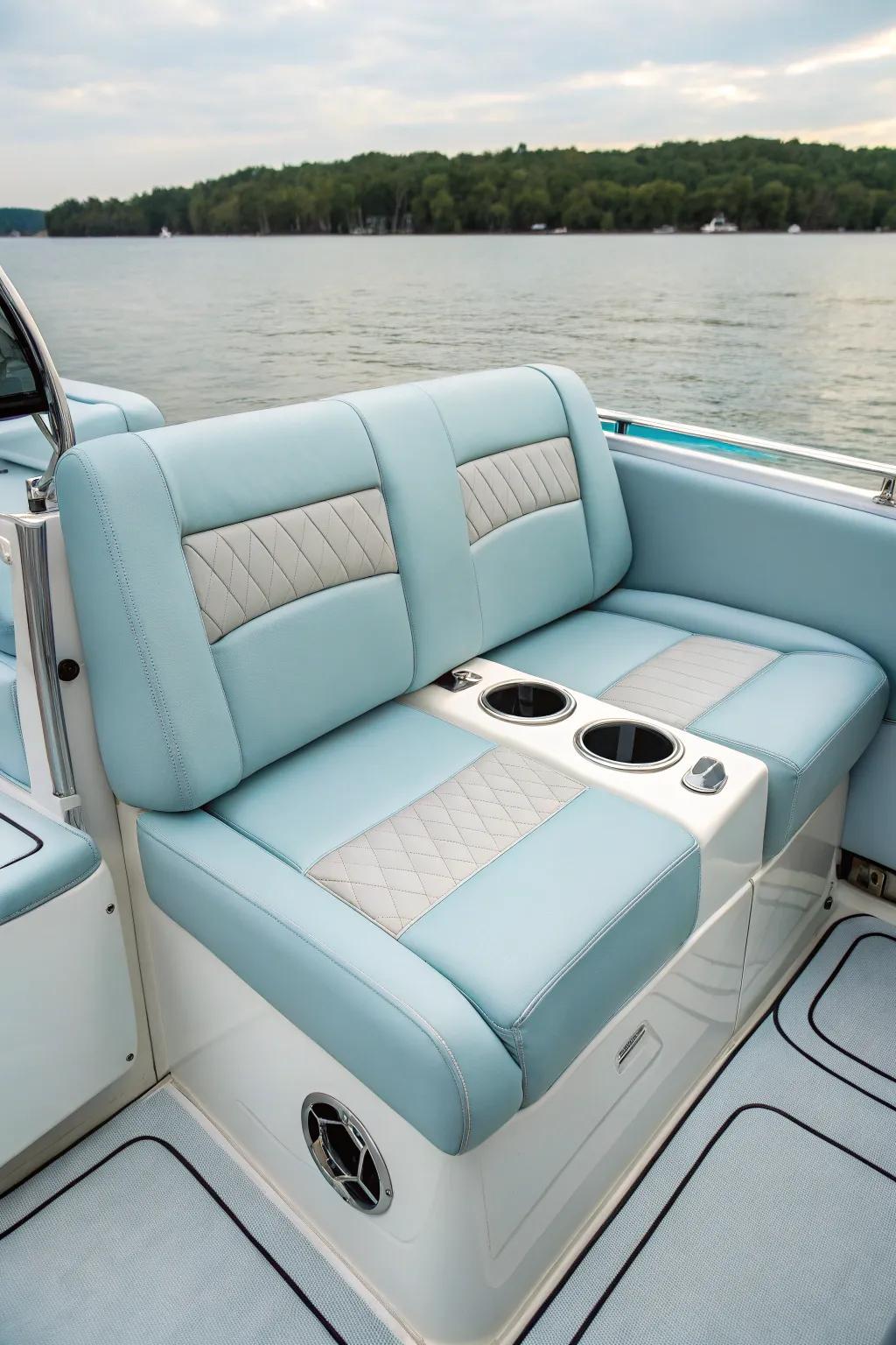 Comfort and function unite with deeply padded seating and useful additions.