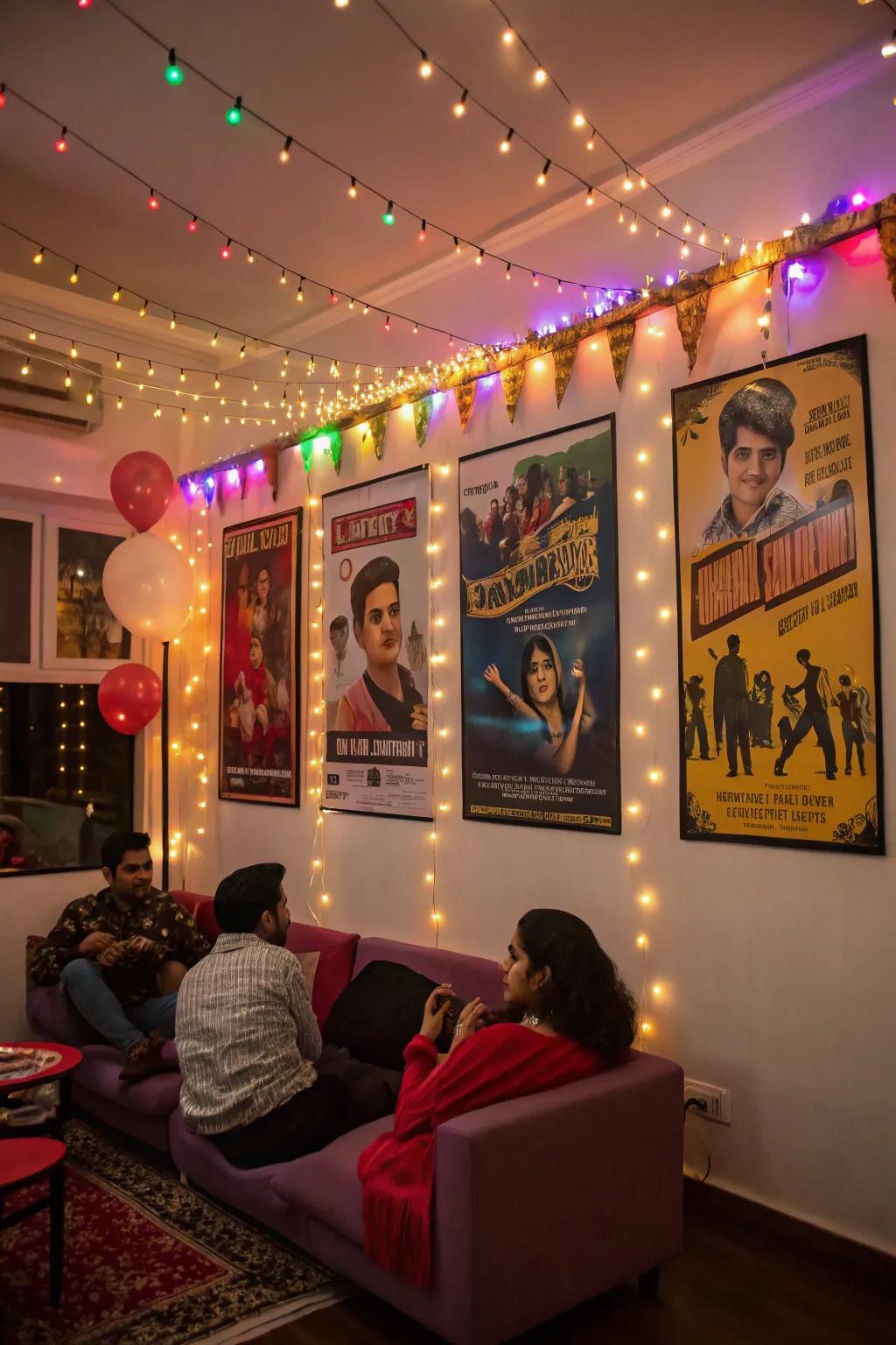 Classic film posters set the scene for a cinematic celebration.