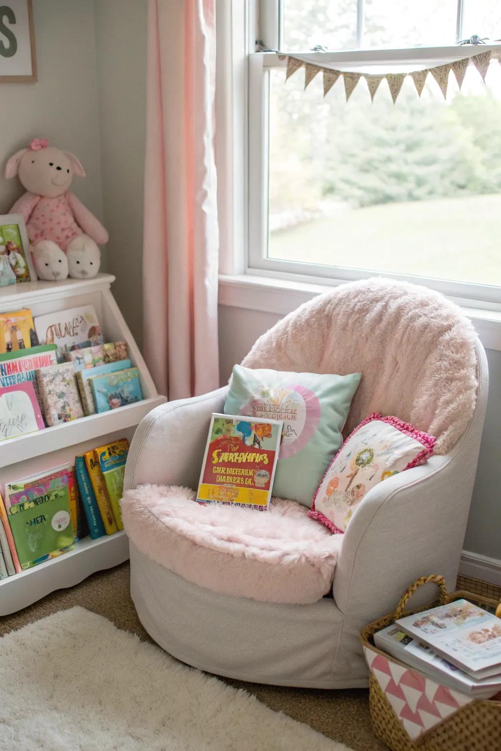 A captivating reading nook ideal for calm story times and unwinding.