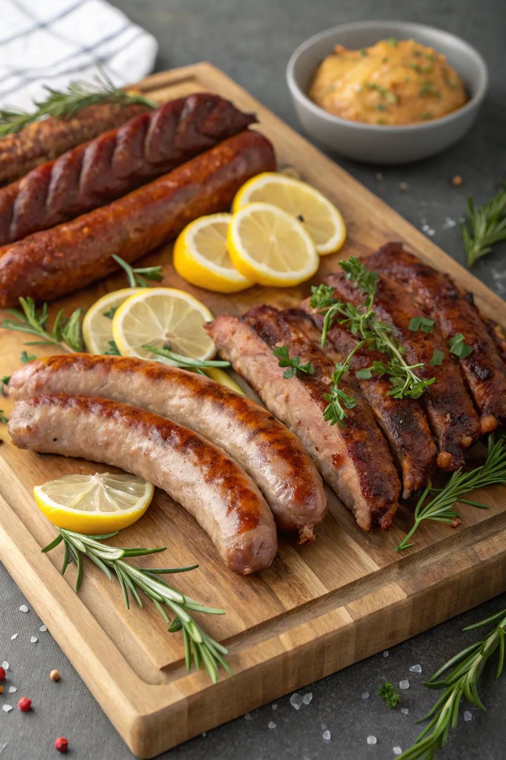 A flavorful fusion of smoked pork and spare ribs to accompany roasted meat.