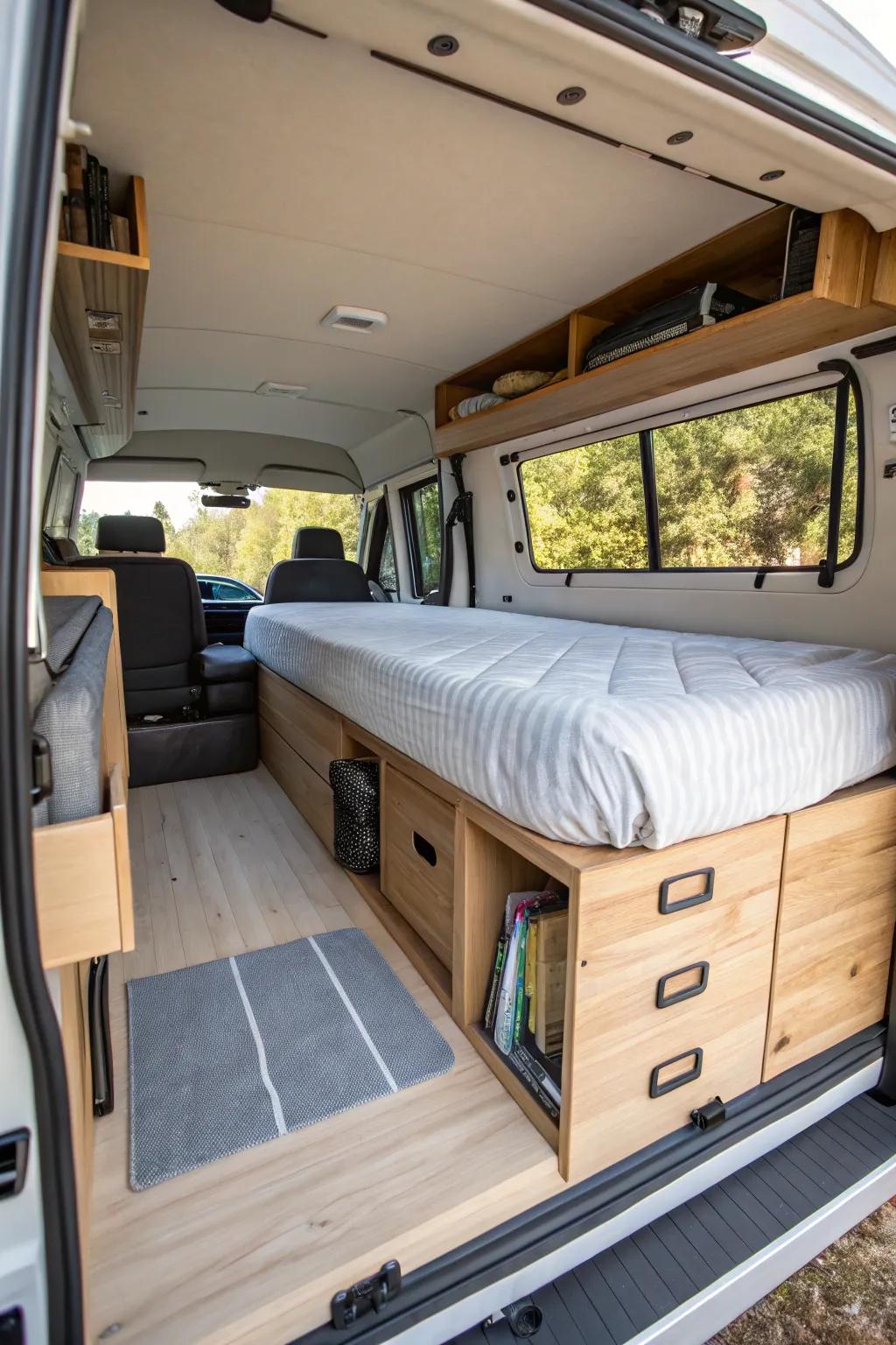 Fixed platform beds are an excellent choice for maximizing storage while ensuring a good night's rest.