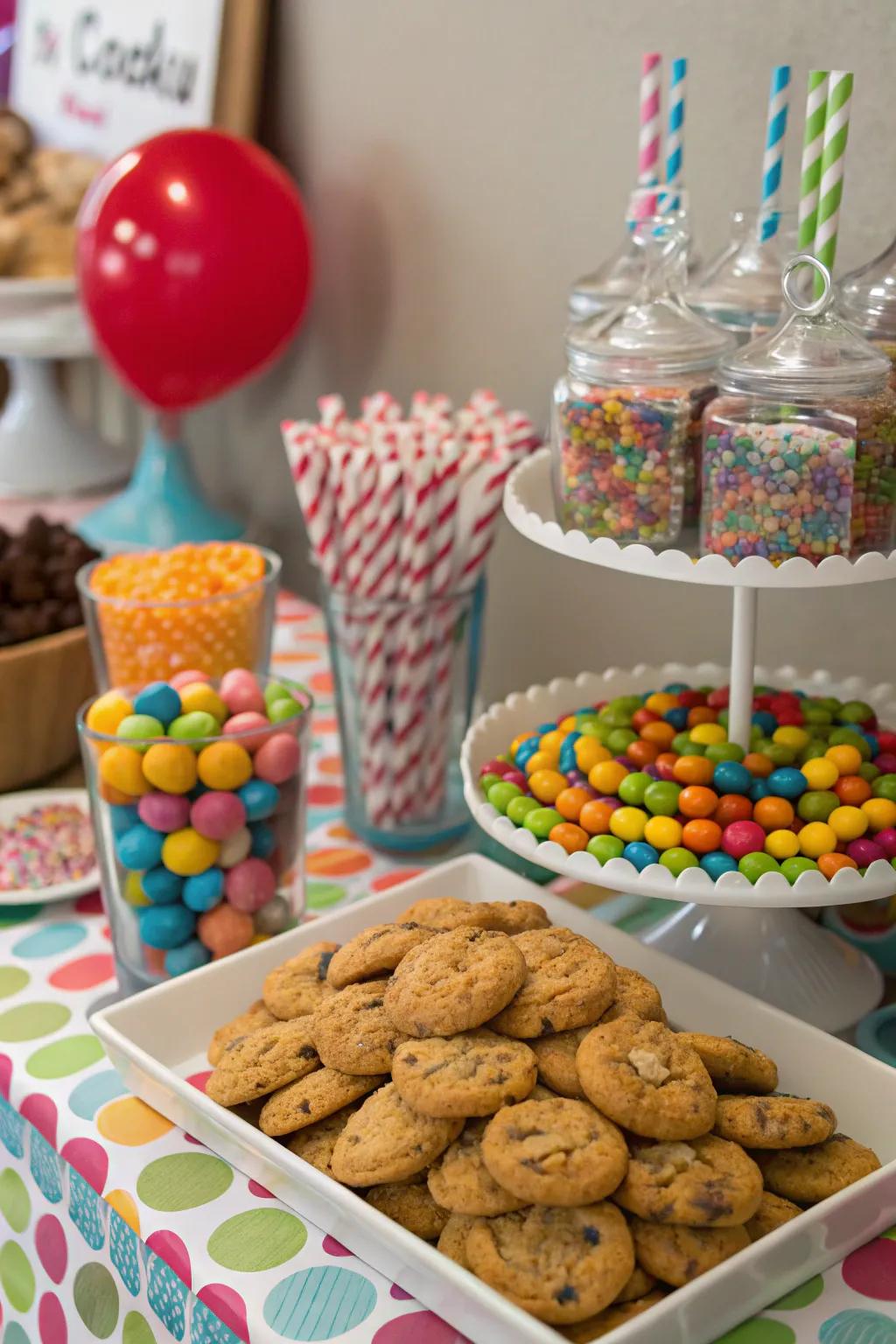 Combining homemade and store-bought treats adds a personal and charming touch.