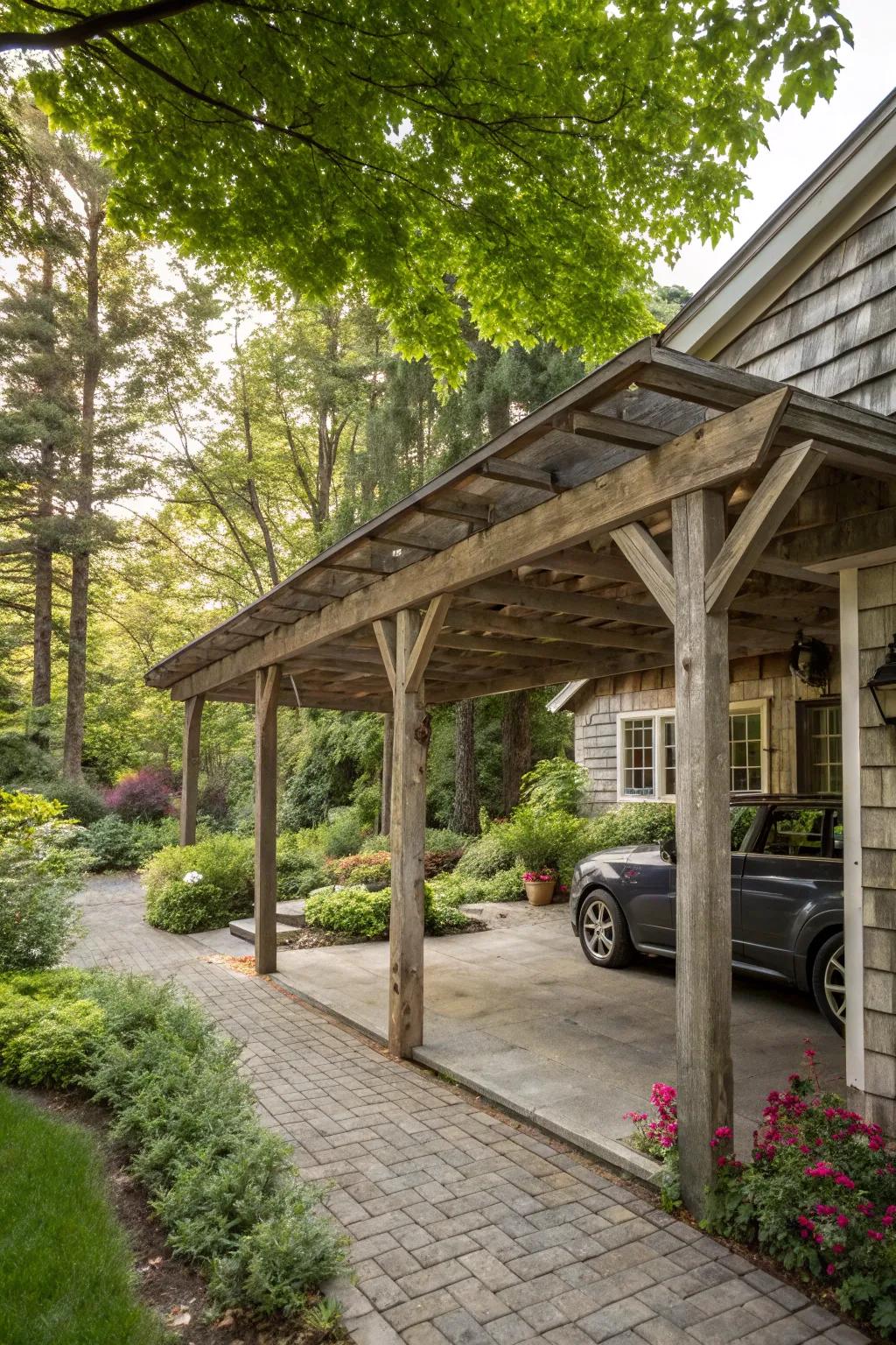 A welcoming, rustic shelter that complements the natural landscape.