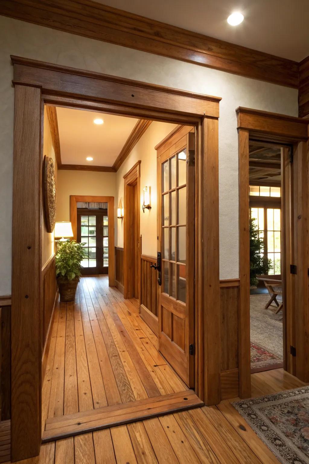 Inherent wood textures infuse comfort and character into interiors.