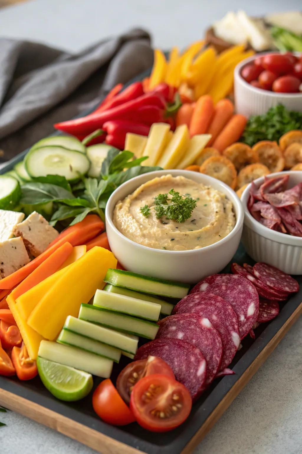 A vibrant veggie twist on the classic board.