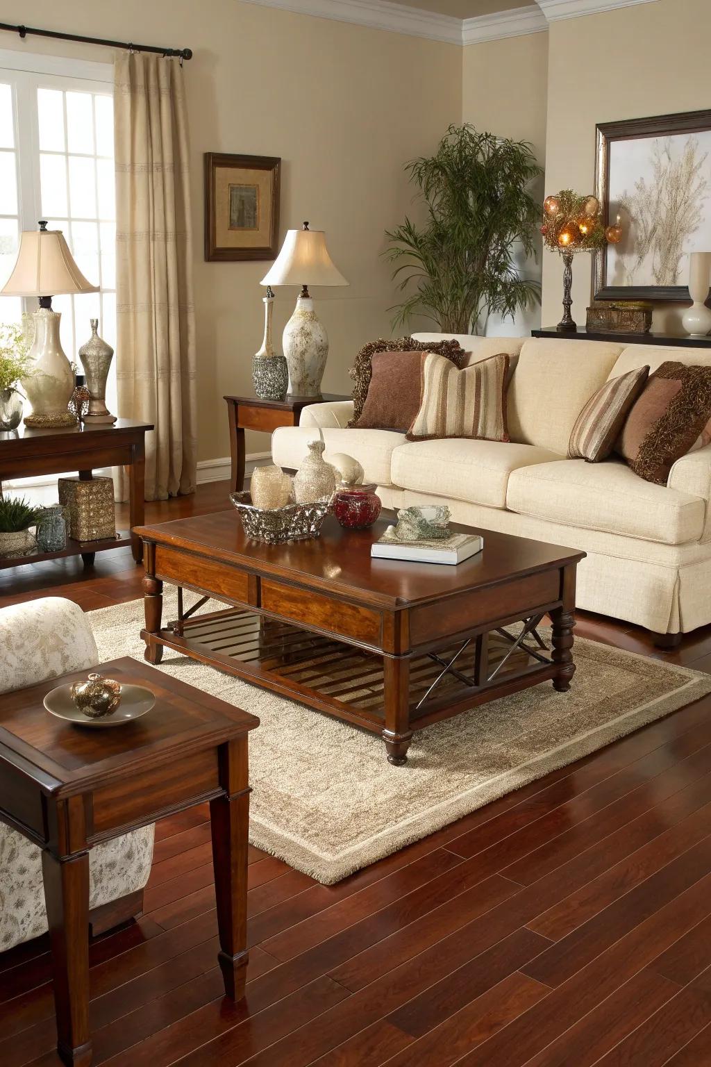 Neutral shades highlight the inherent beauty of floors made of red oak.