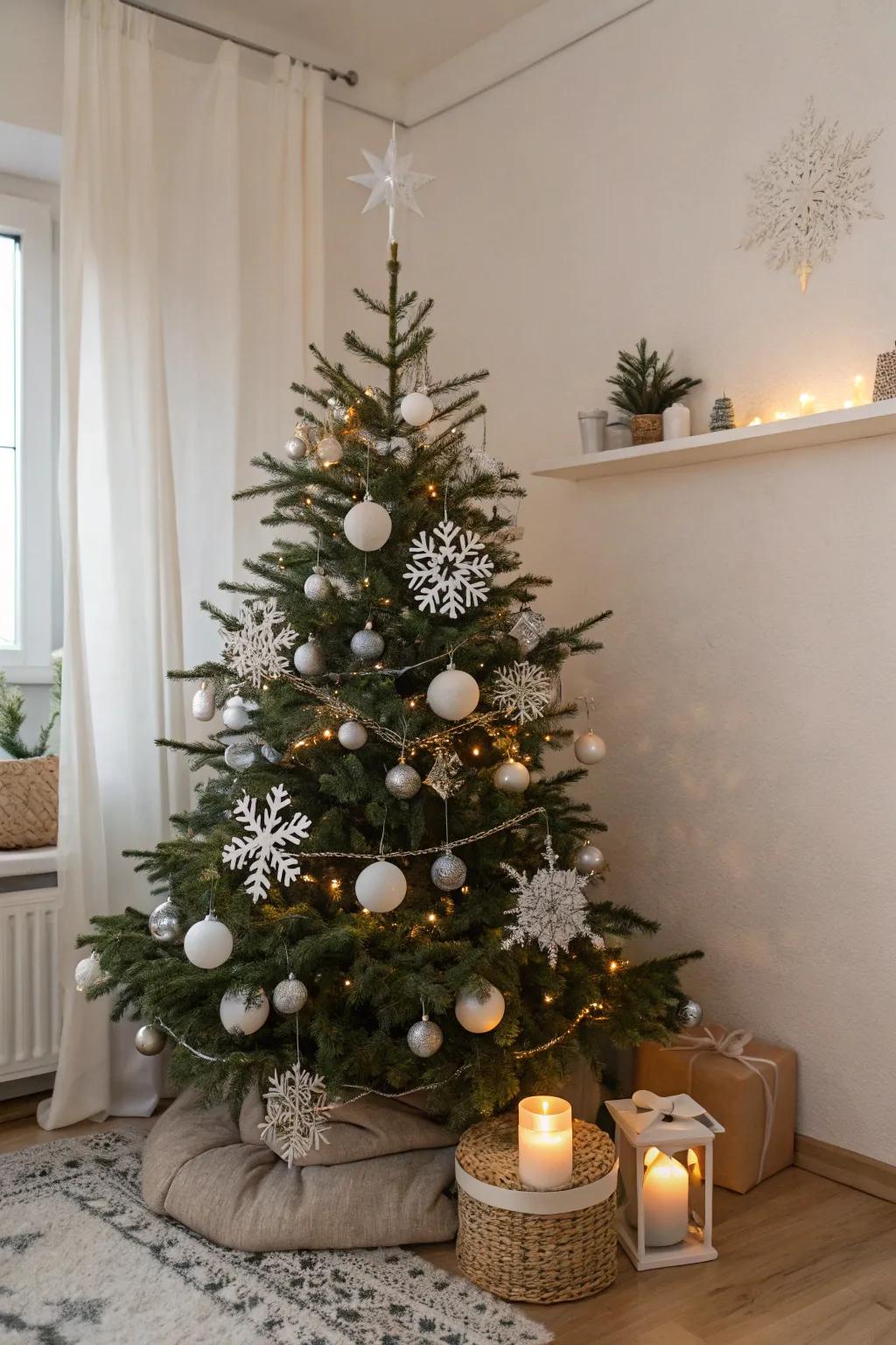 An icy Nordic retreat theme imparts a serene and frosty allure.