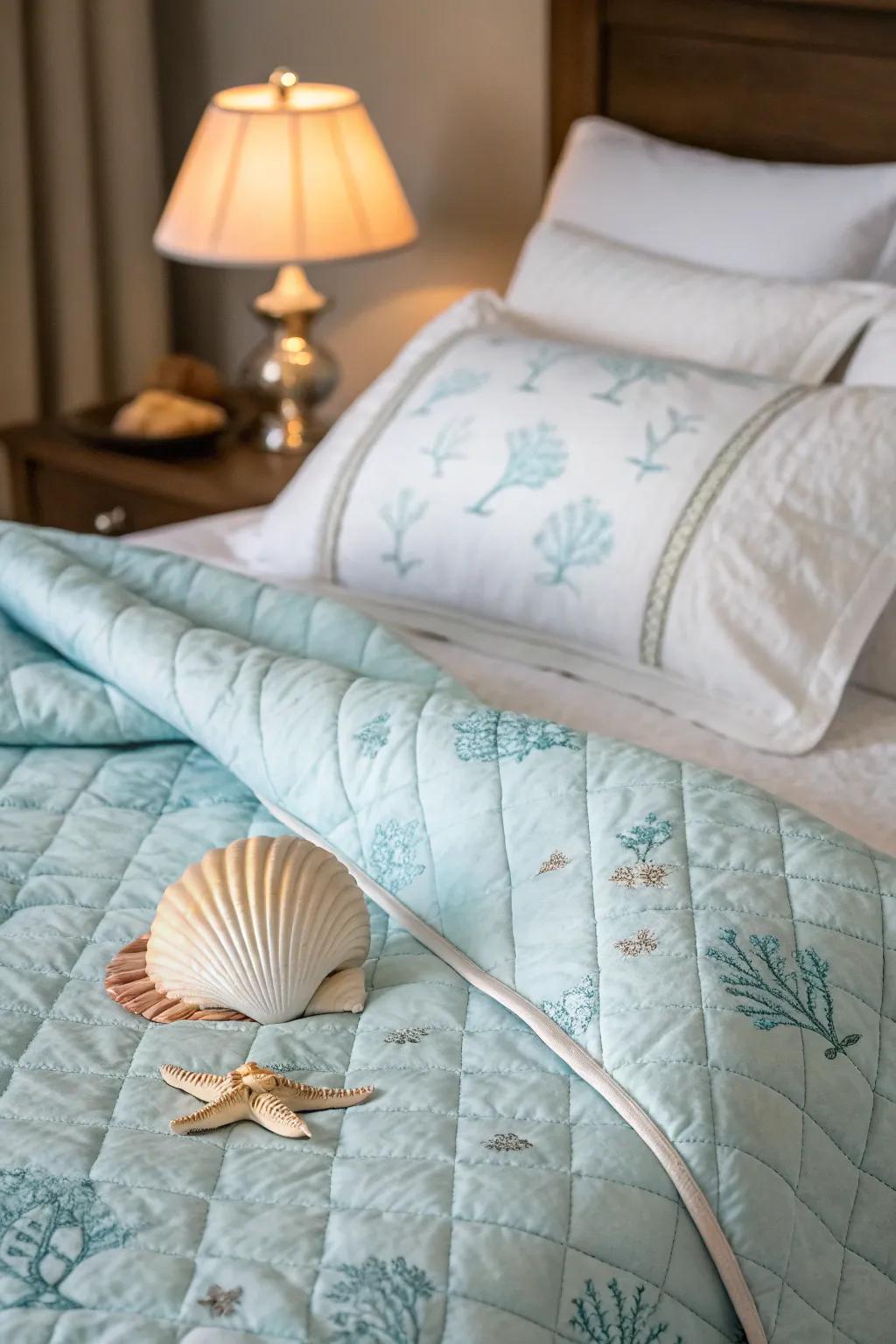 Featherweight quilts offer coziness and beach-style beauty.