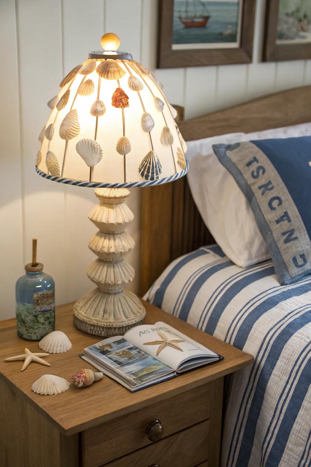 Starfish decor adds a gentle coastal touch to your bedside.
