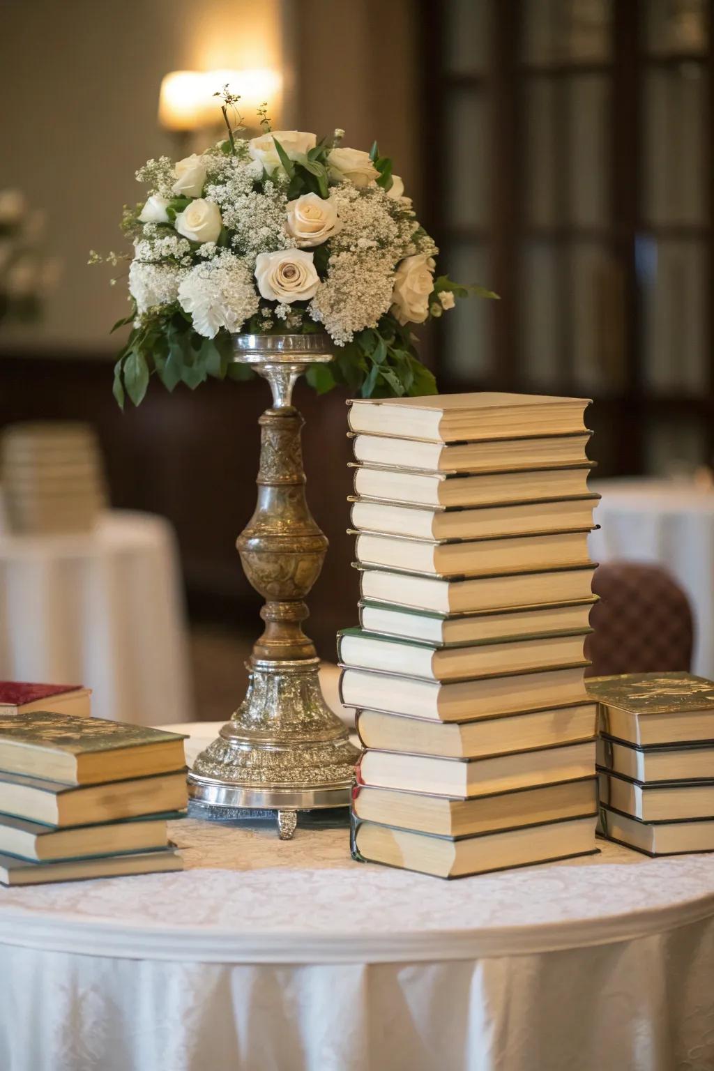 Symmetrical book arrangements create a harmonious and stylish setup.