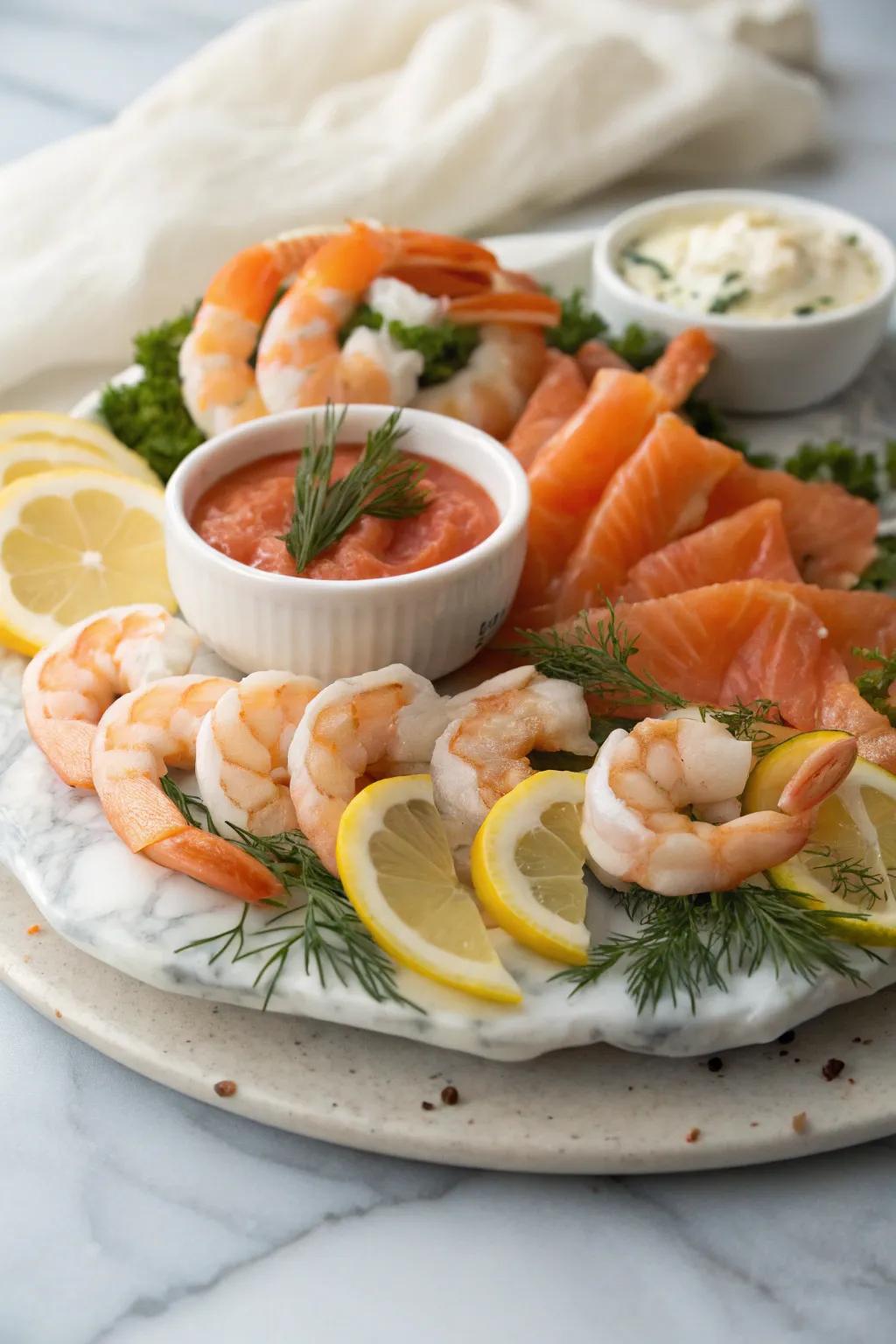 Treat your guests to a fish-focused cold plate.