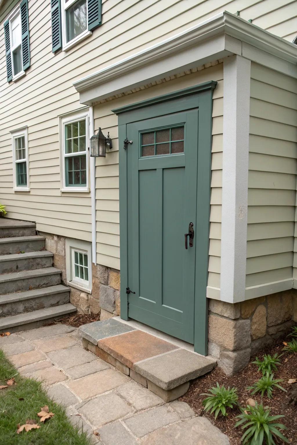 A custom paint application on your basement entryway can unify your home's aesthetic.