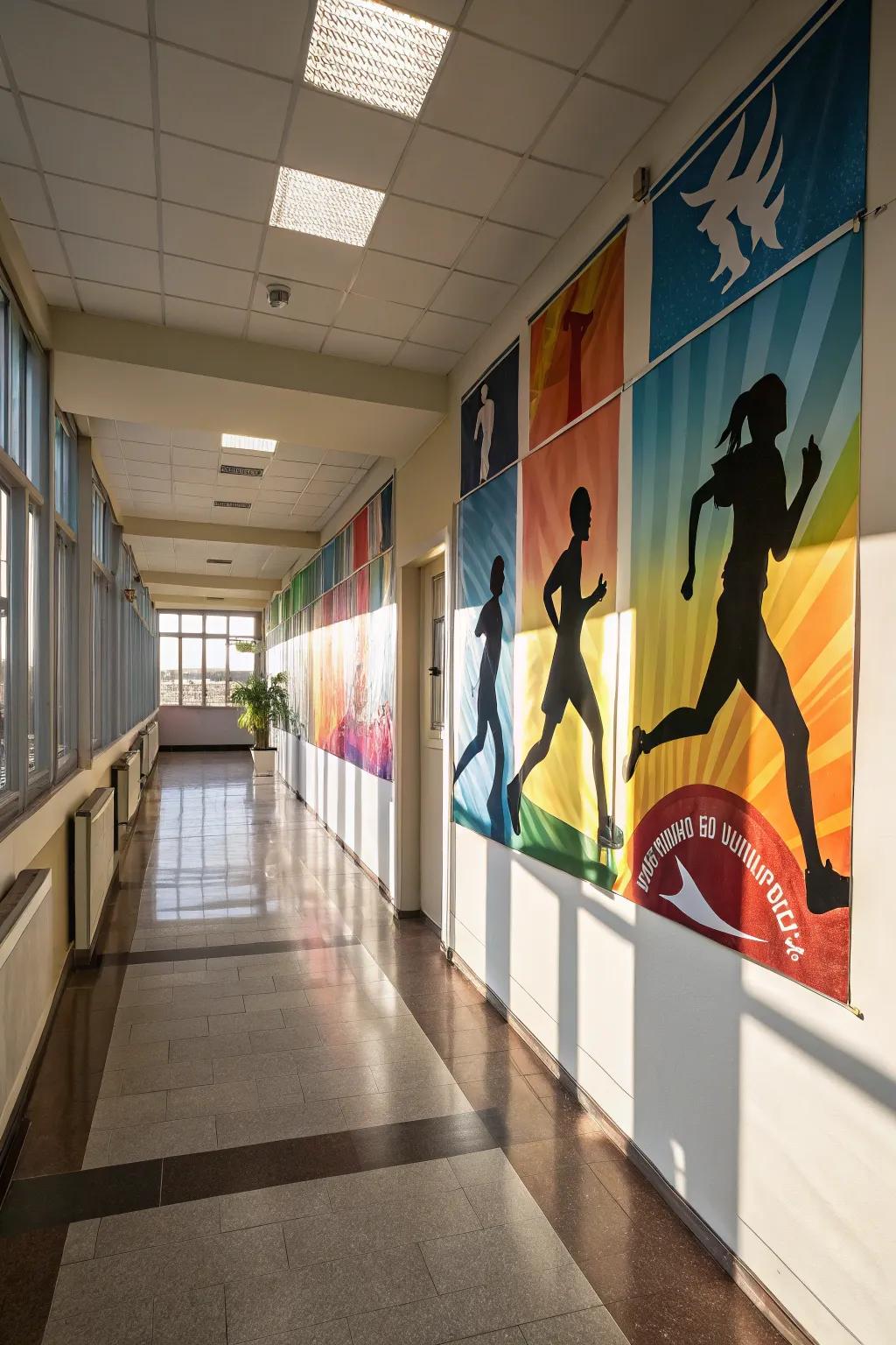 Lively athlete outlines inject movement into your decor.