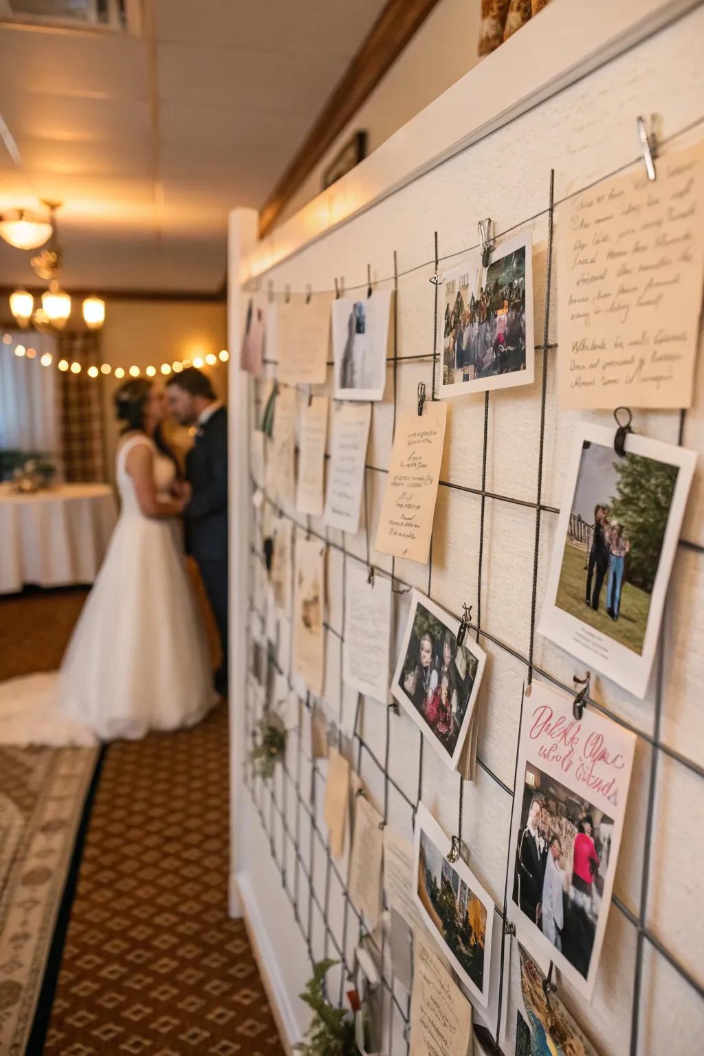 An engaging memories exhibit filled using snapshots and messages.