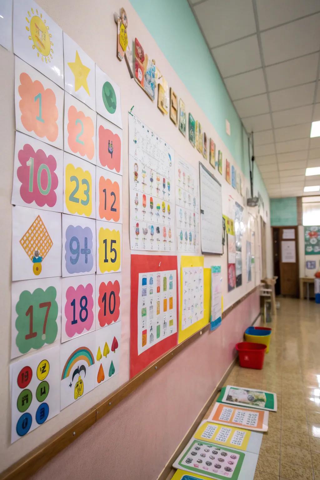 Educational posters displayed on the wall subtly foster learning.