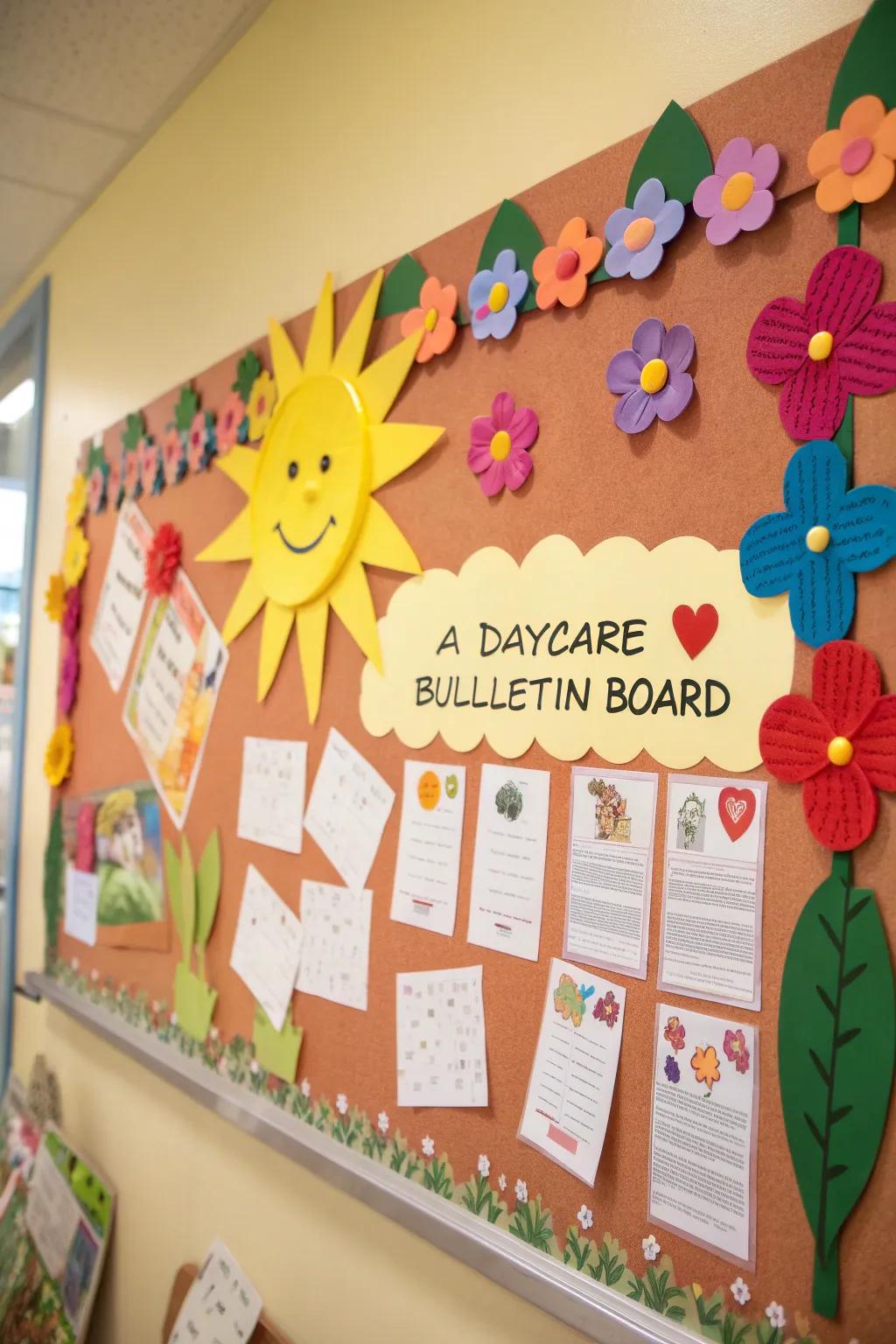 Gardener's Delight bulletin board presenting floral and vegetable motifs.