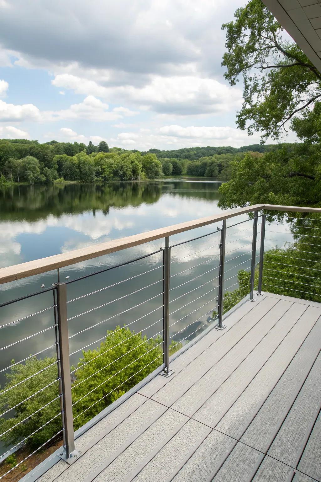 Cable railings ensure a sleek and unimposing presence.