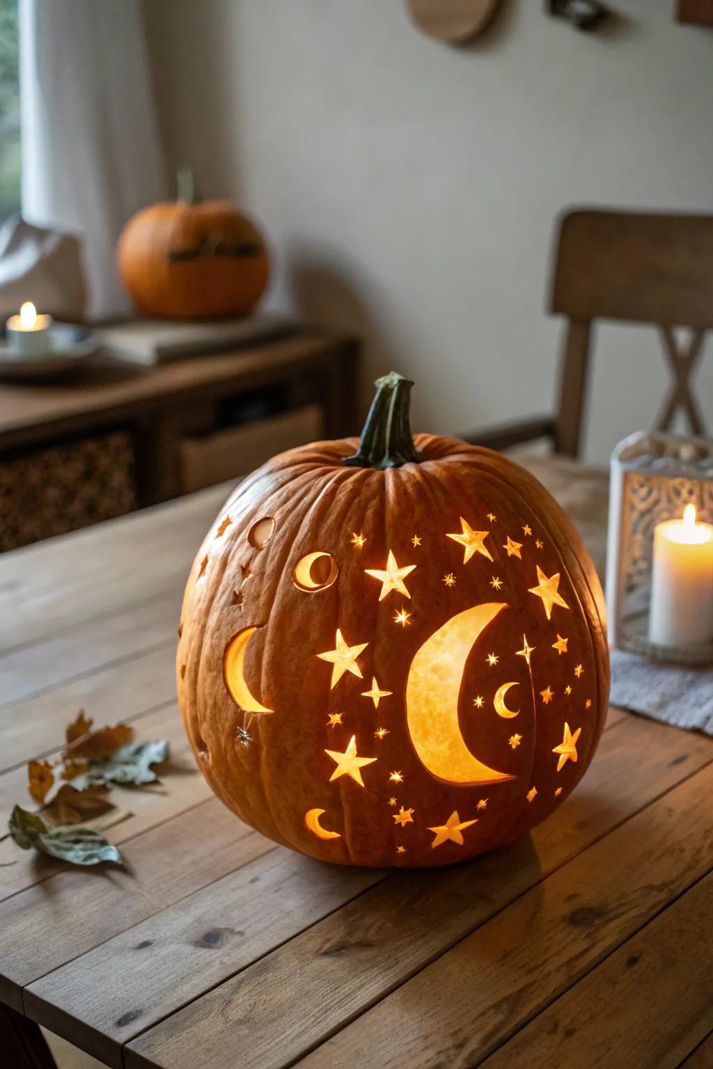 Heavenly carvings provide a touch of enchantment to Halloween.