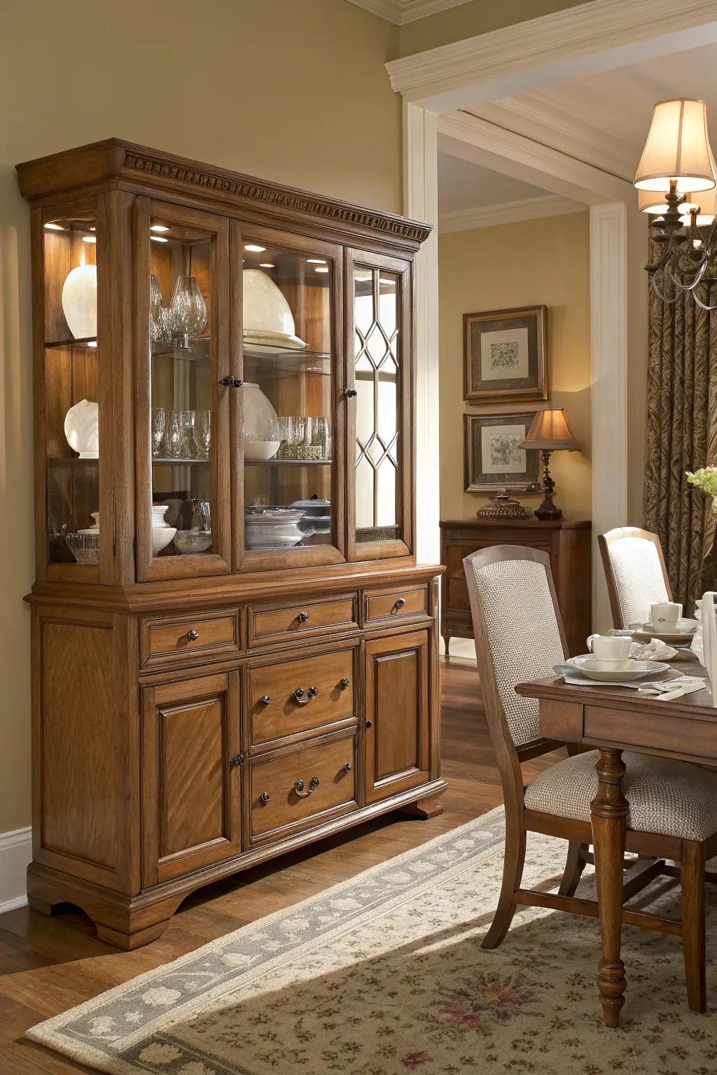 Serving tables enhance storage options and add a dash of elegance to your dining room.
