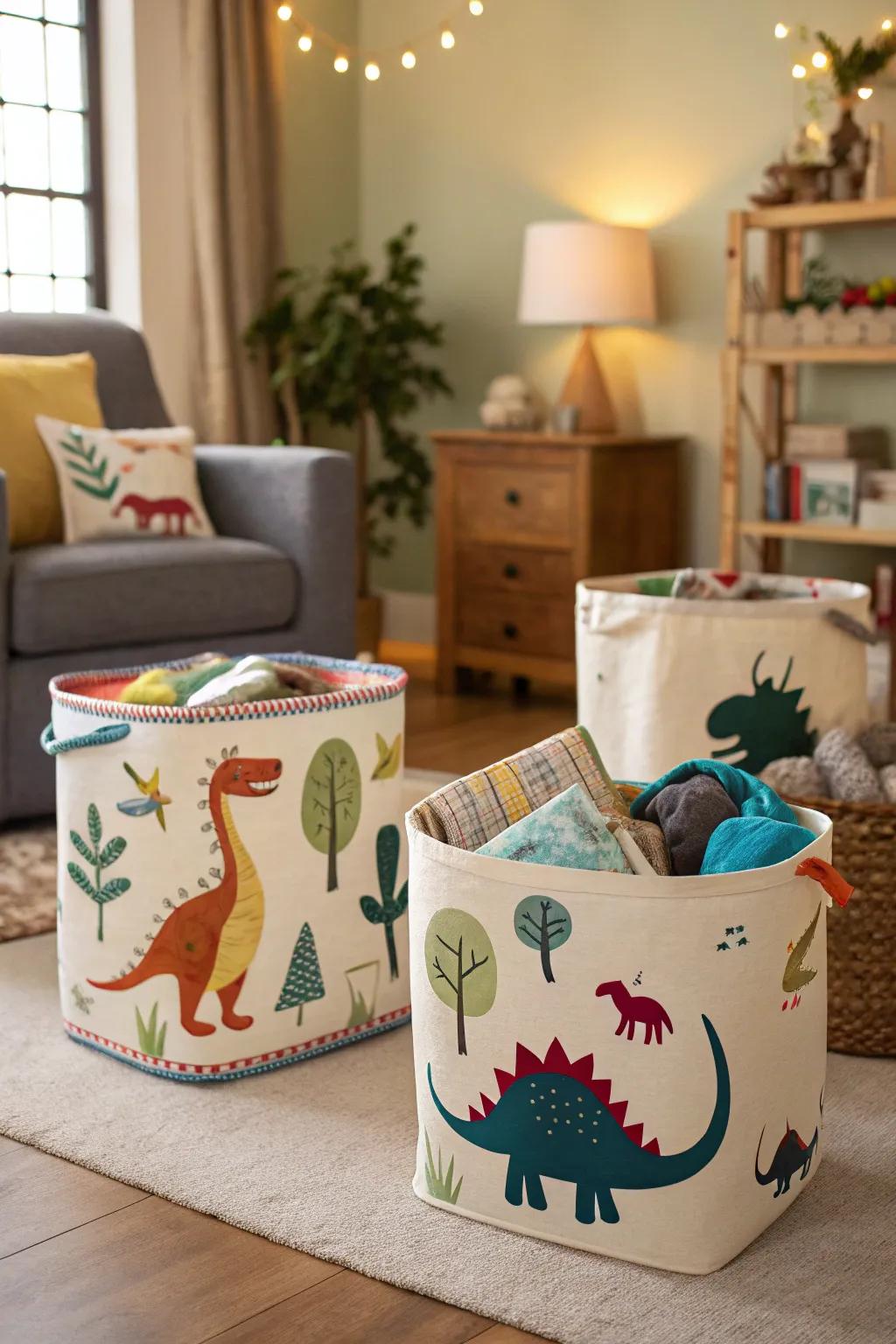Reptile-themed crates that blend style with neatness.