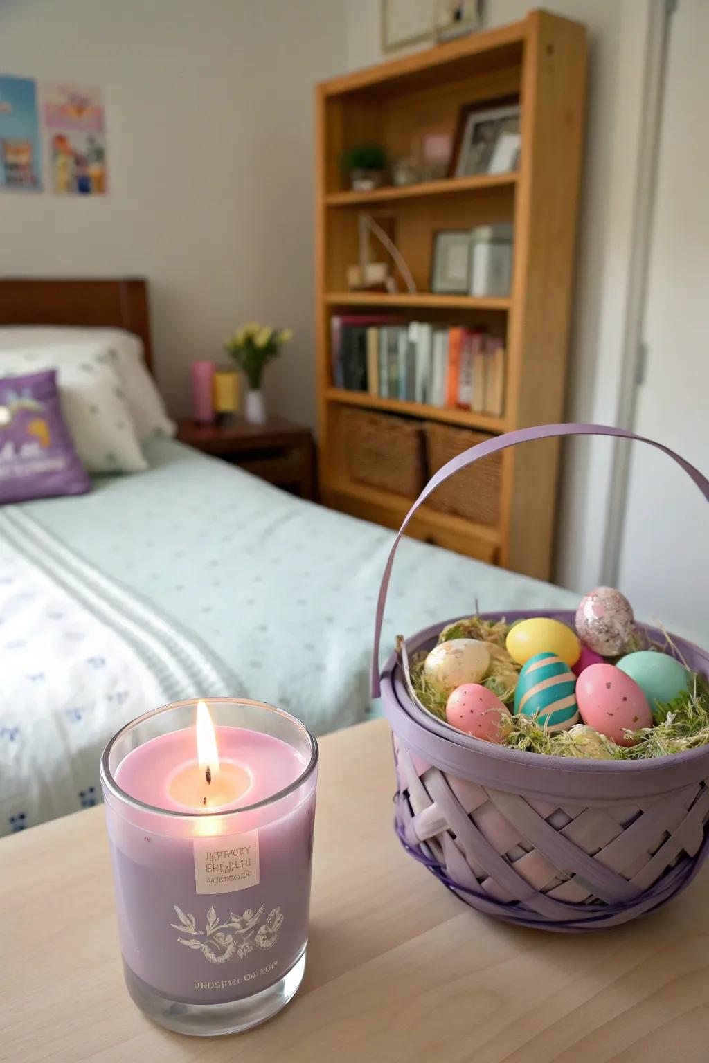 Welcome warmth and ease with a delightful candle.