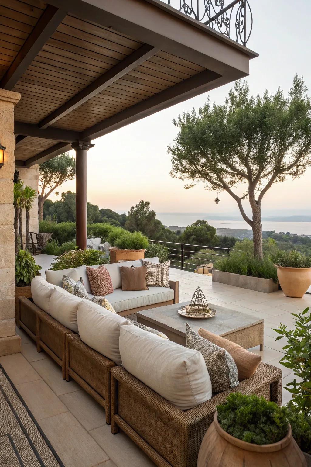 Comfortable seating turns patios into welcoming retreats.