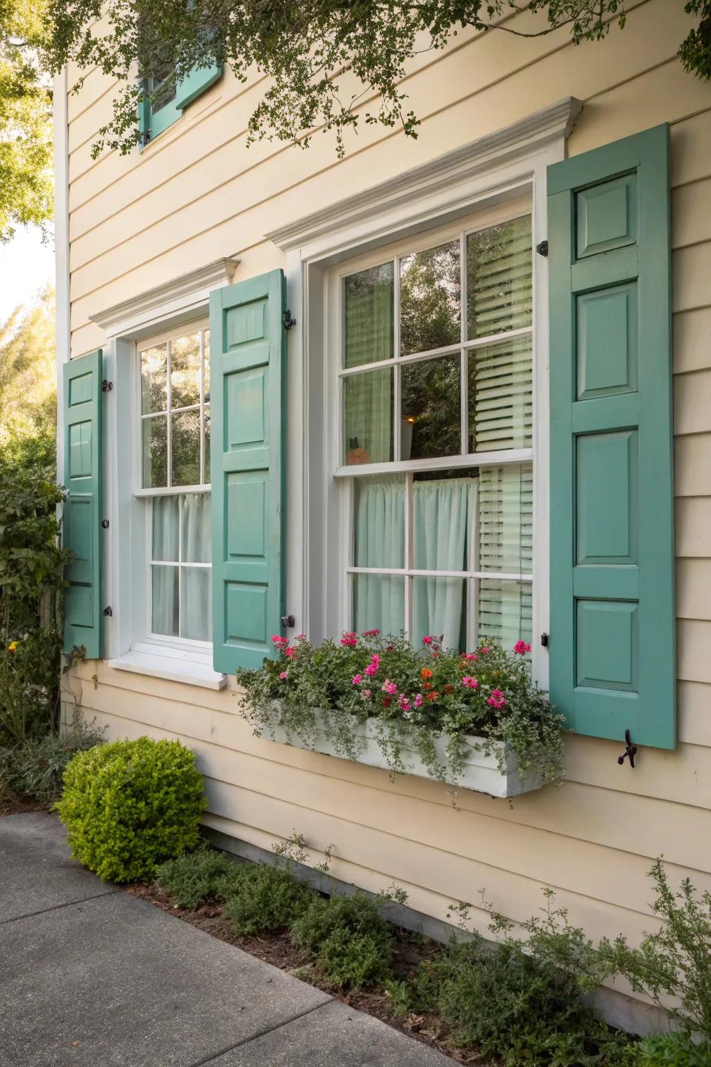 Exterior window with matching elegant window covers