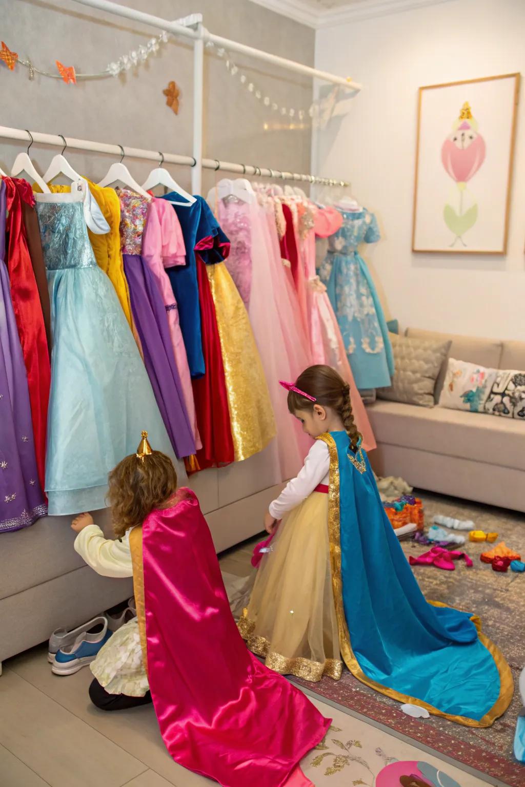 An enchanting area for young guests to dress up and play.
