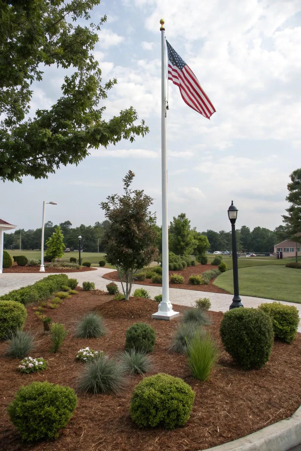 Stylistic wood chips supply both aesthetics and functionality in garden design.