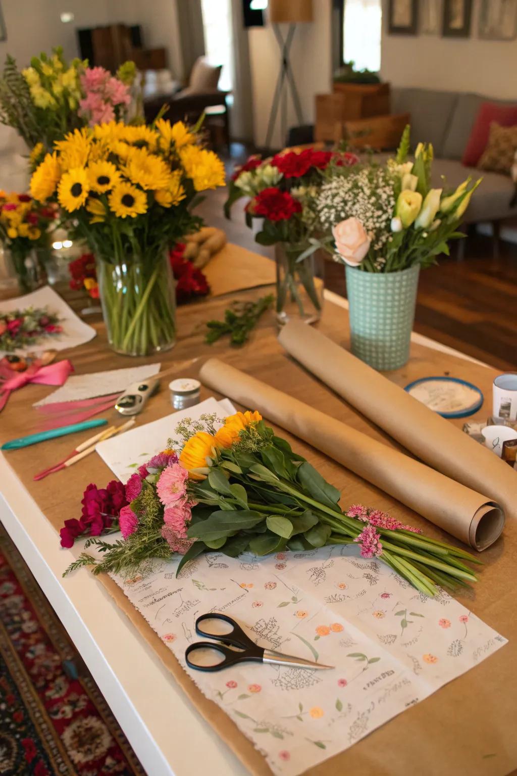 Spur creativity with a dedicated spot for DIY bouquets.