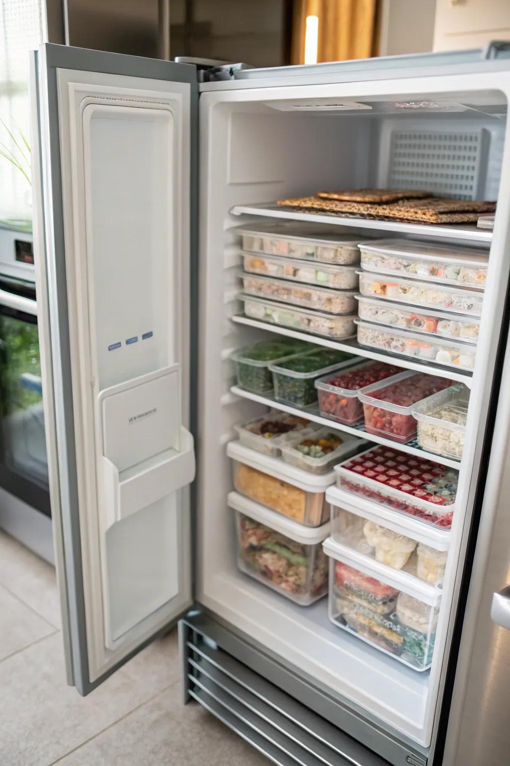 Vertical stacking makes the most of your freezer space.