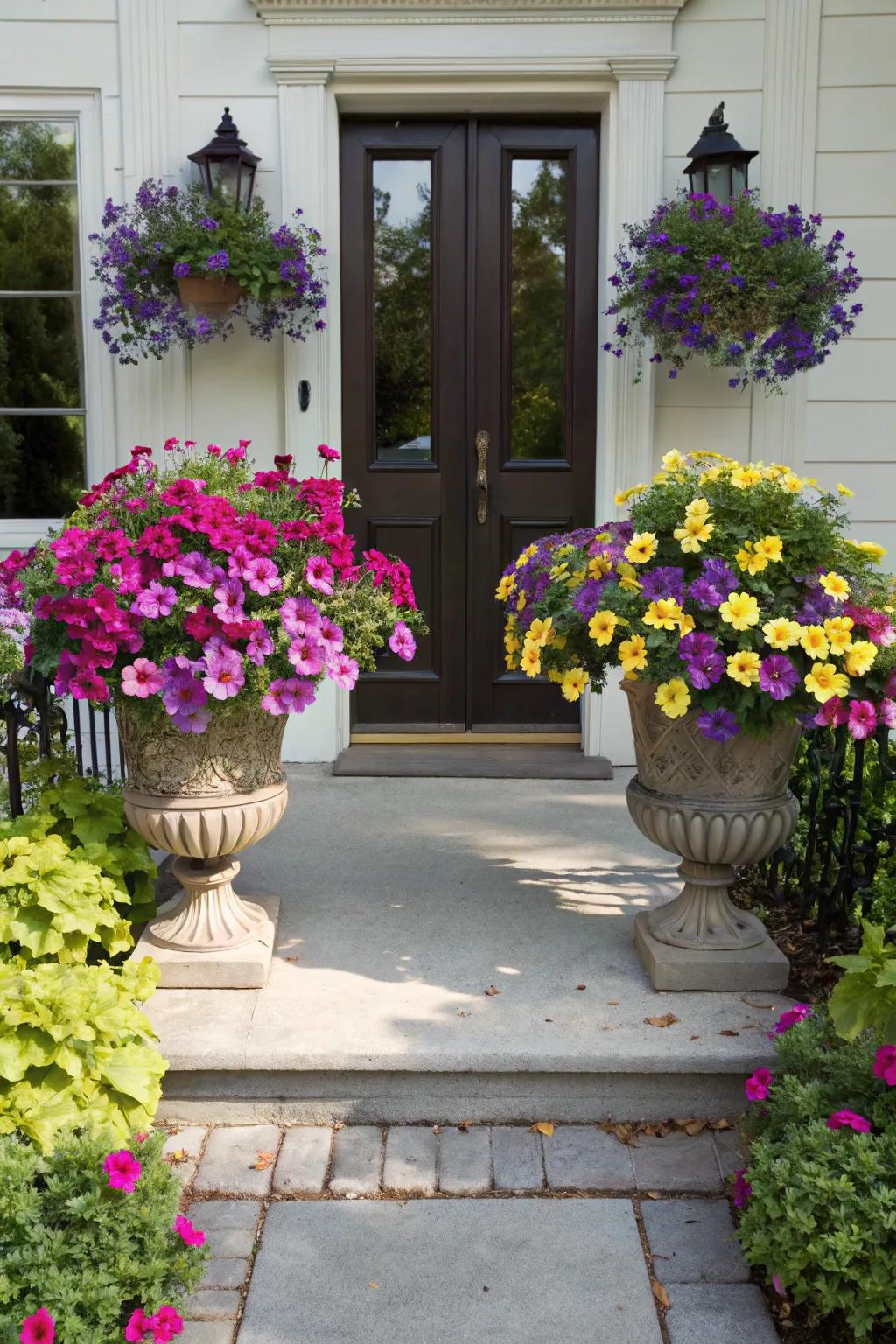 Infuse a joyful burst of color with lively floral displays.