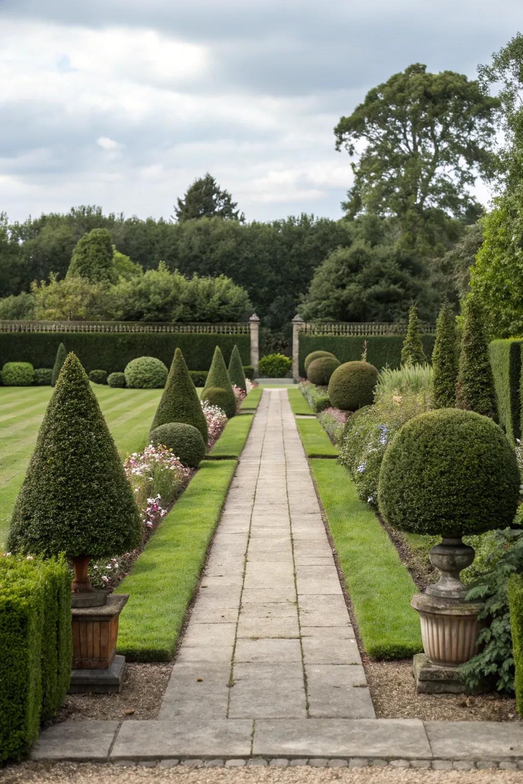Symmetry brings a sense of sophistication and equilibrium to your garden.