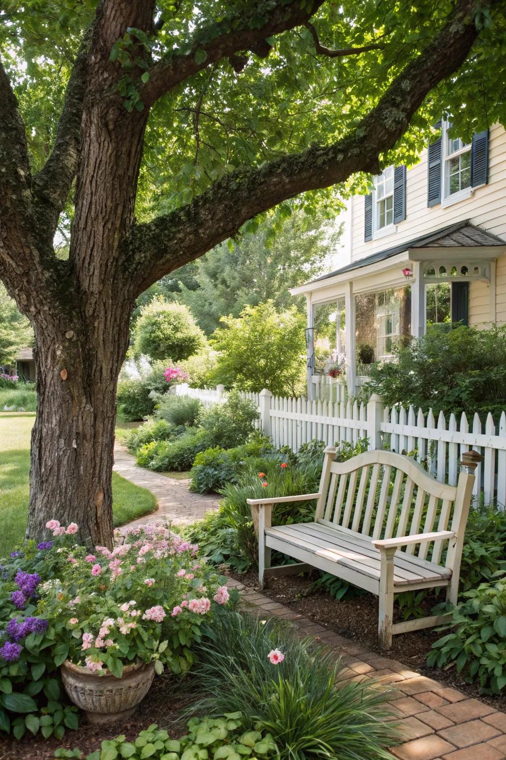 An appealing seating nook encourages relaxation and contemplation.
