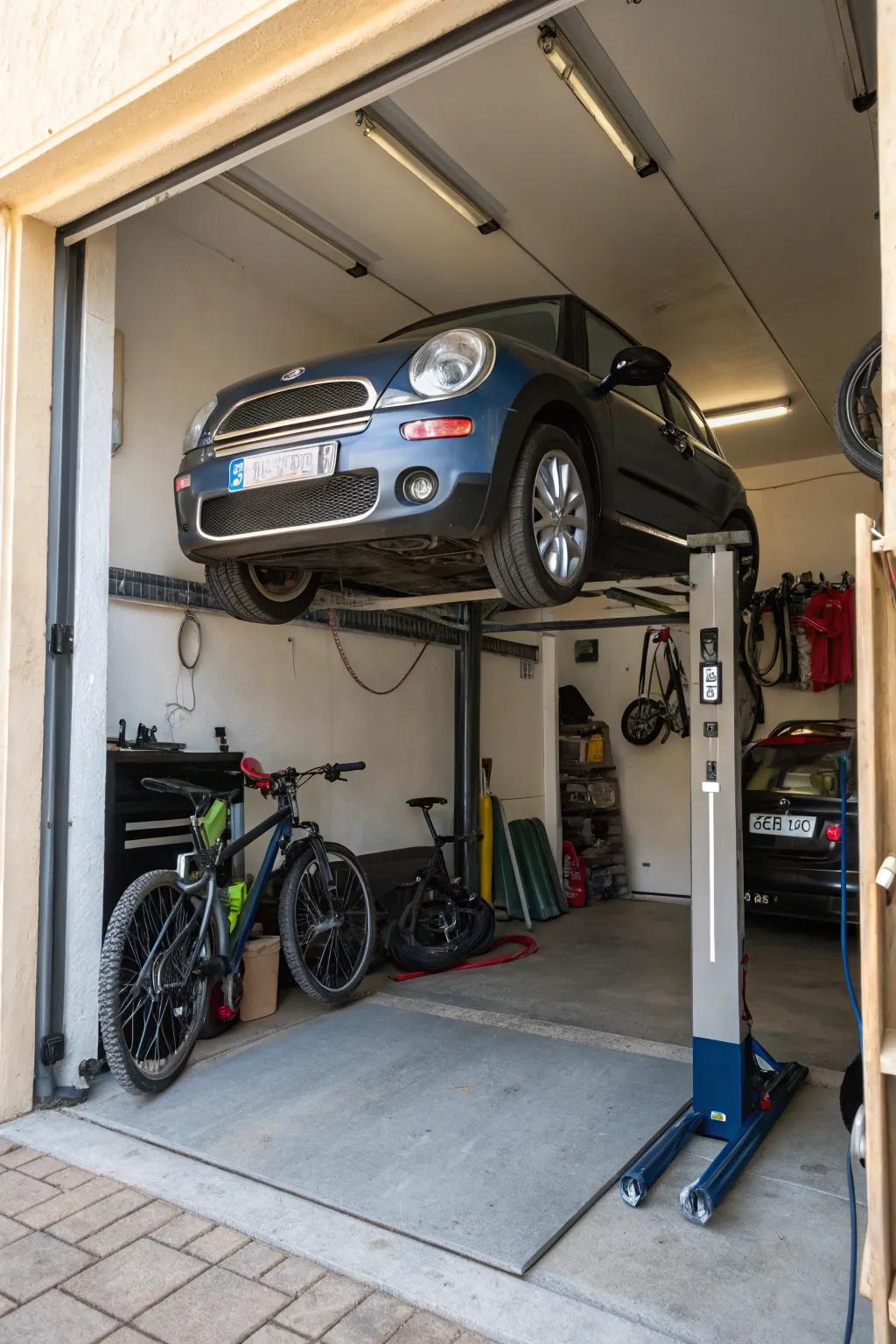 Streamlined hoists fit perfectly into smaller garages, providing flexibility.