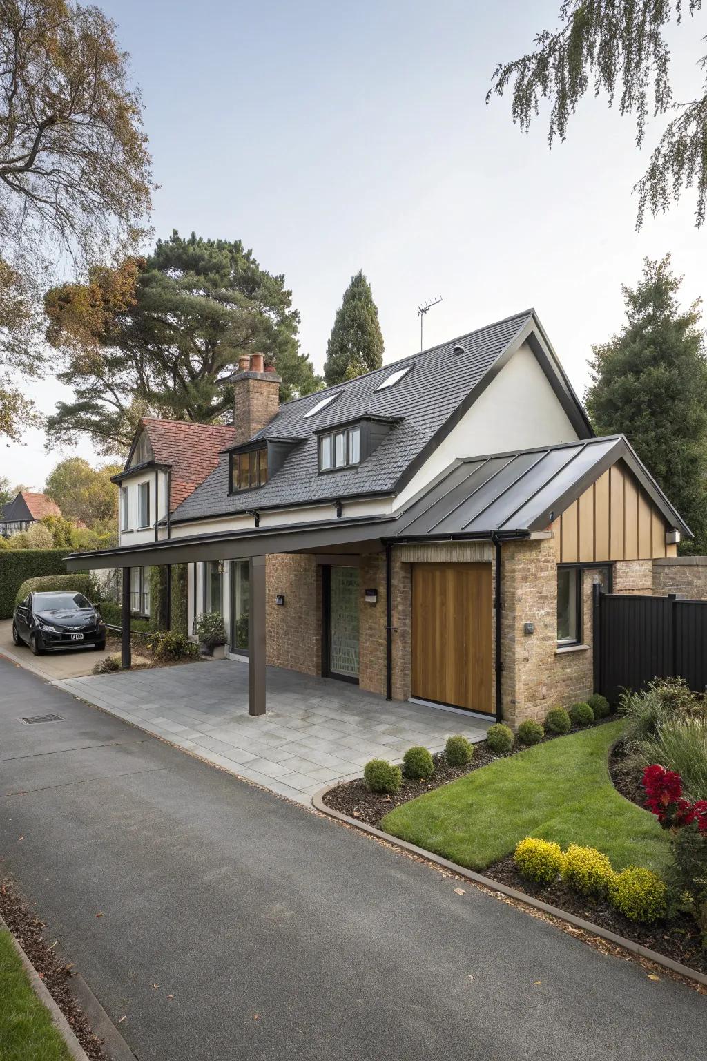 A flawless integration of garage and home design for a unified aesthetic.
