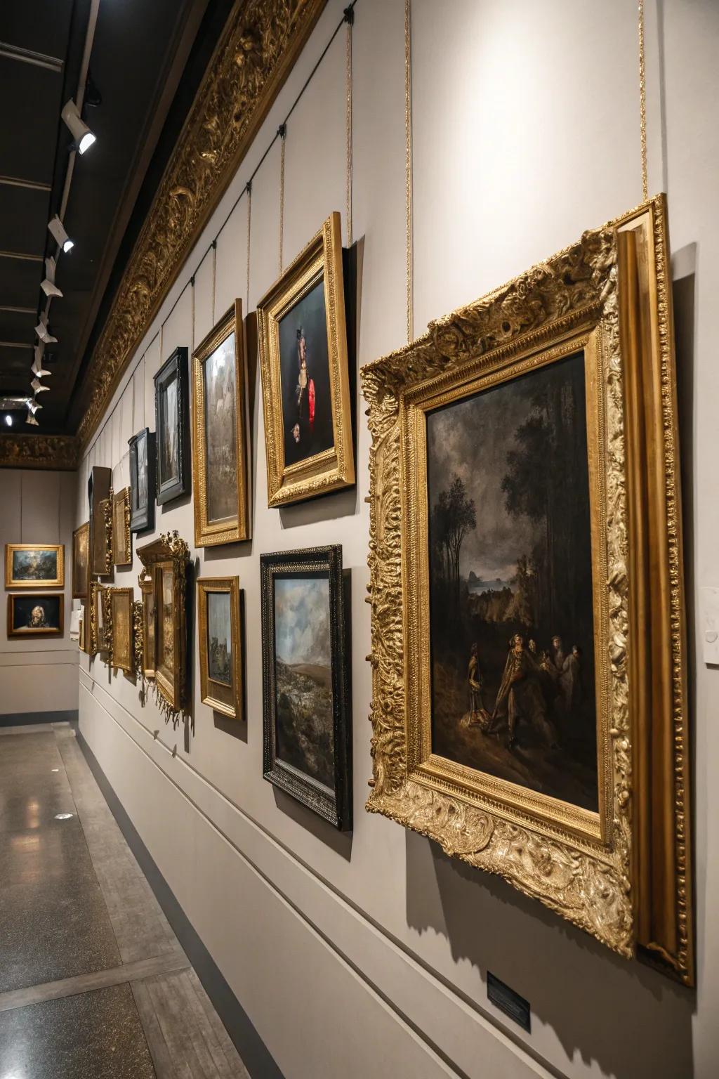 An array of portraits conveying a narrative immersed in shade.