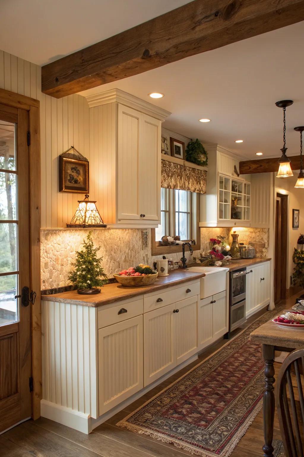 Infuse your kitchen with charm using plank paneling.