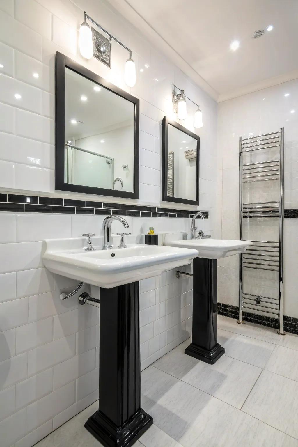 Contemporary fittings bestow a polished and refined aesthetic to any hall bathroom.