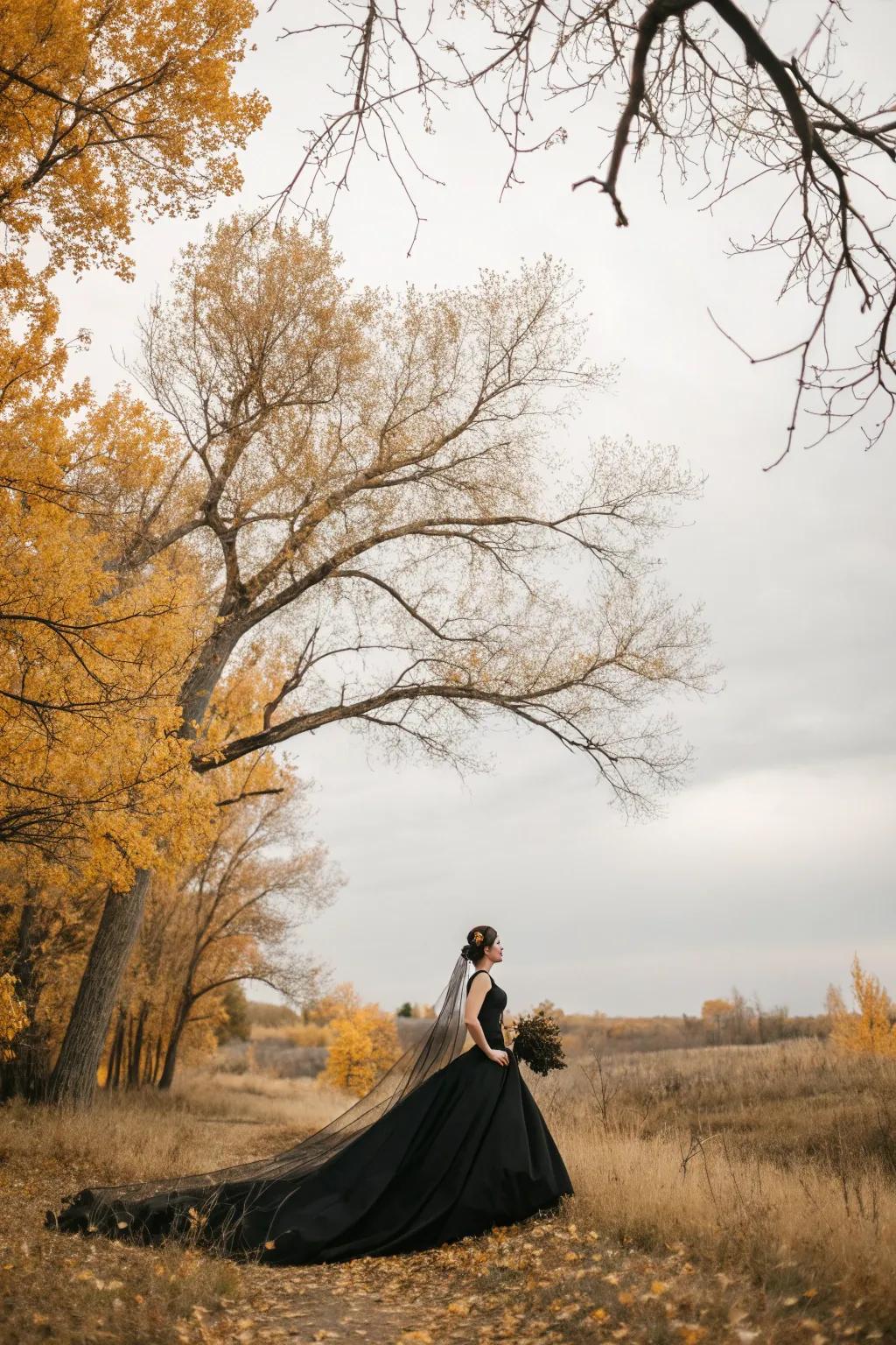 Embrace drama through black wedding attire.