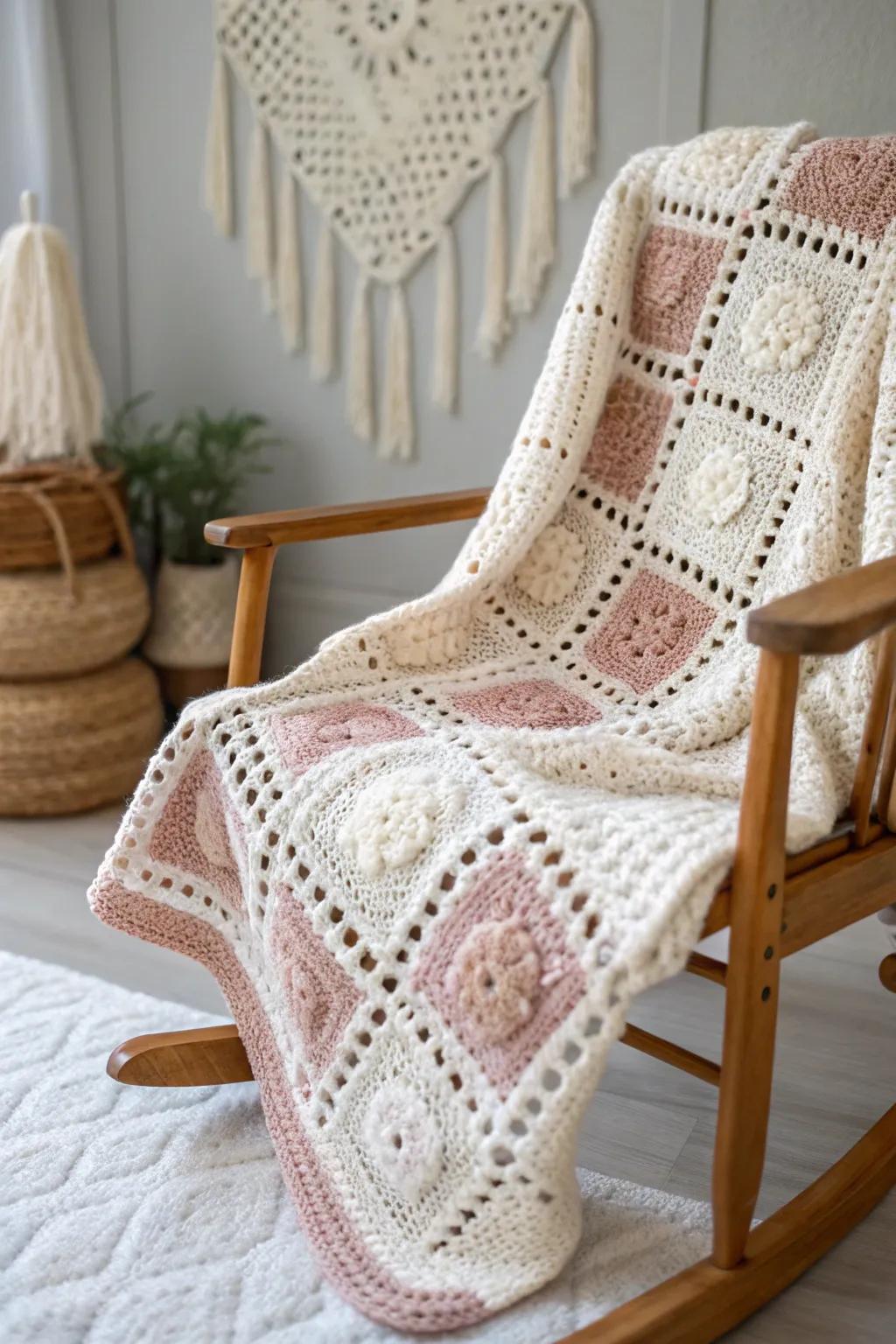 Envelop your cherished one in a handcrafted crochet masterpiece that combines simplicity and creativity.